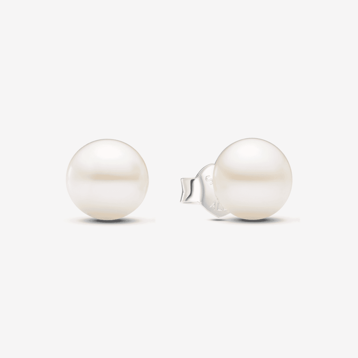 Pendientes Pandora de botón con perla cultivada de agua dulce de 7mm en plata de ley - 293169C01