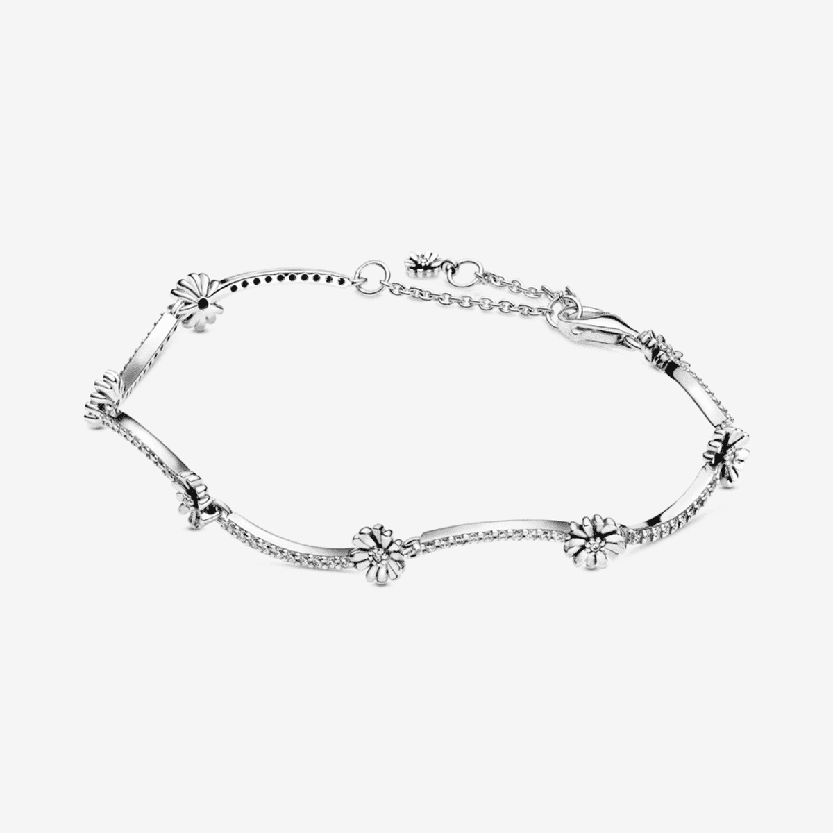 Pulsera Pandora de Margaritas Brillantes en plata de ley con cristales - 598807C01