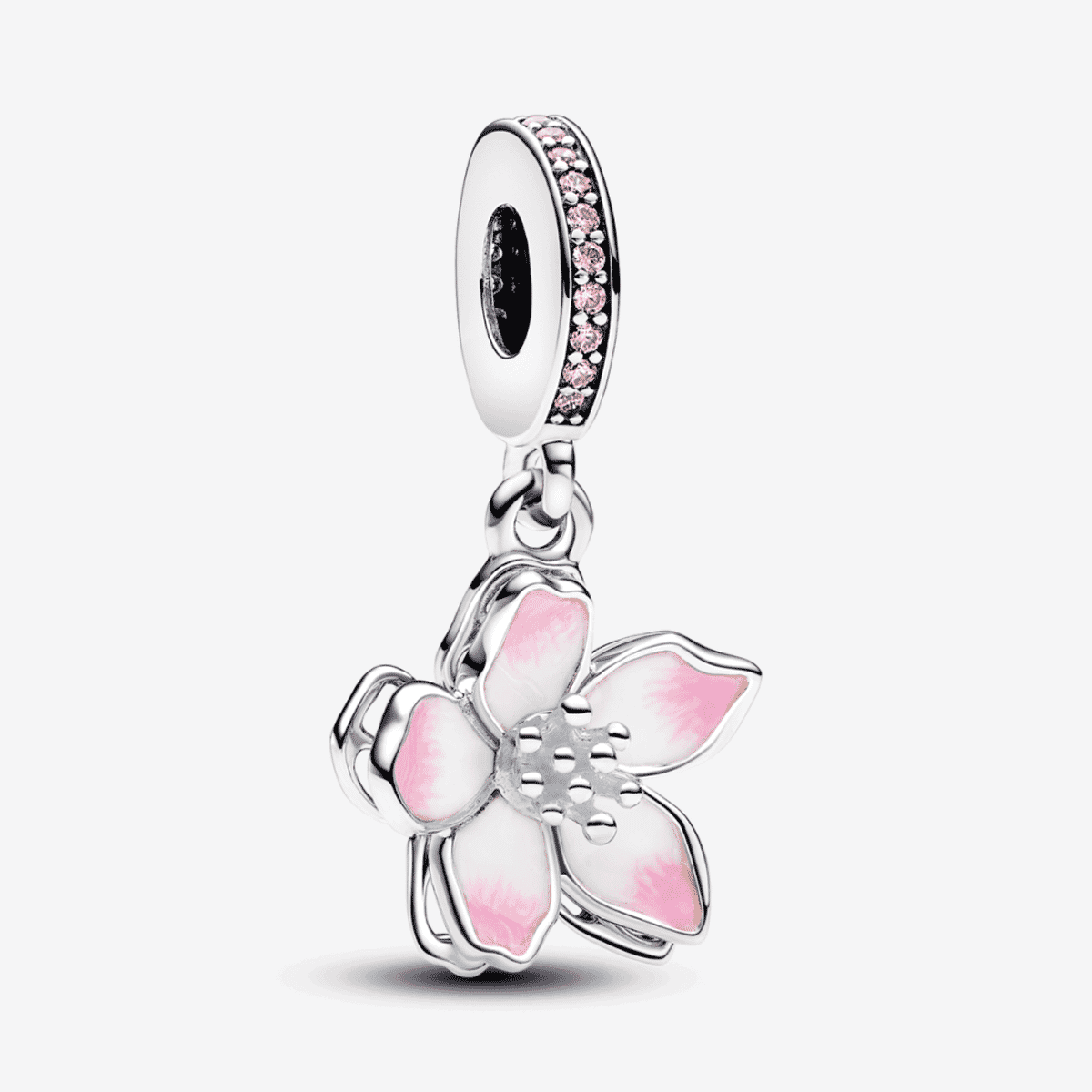 Charm colgante Pandora Flor Cerezo en plata de ley con esmalte rosa - 790667C01