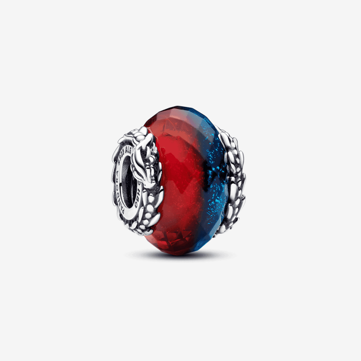 Charm Pandora de cristal de Murano en rojo y azul con decoración en plata de dragones de hielo y fuego de Juego de Tronos - 792966C00