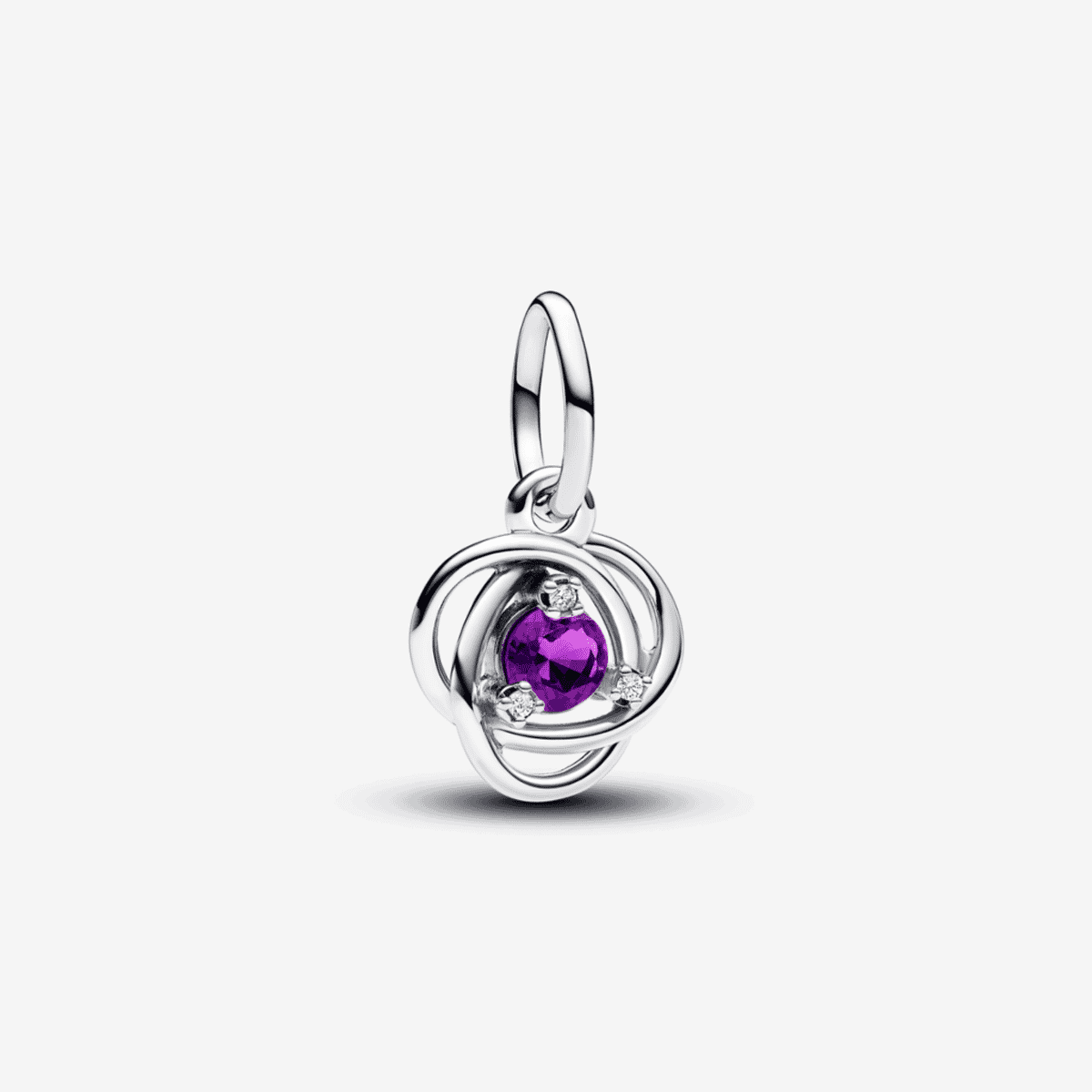 Charm colgante Pandora Círculo Eternity en plata con cristal morado central - 793125C02