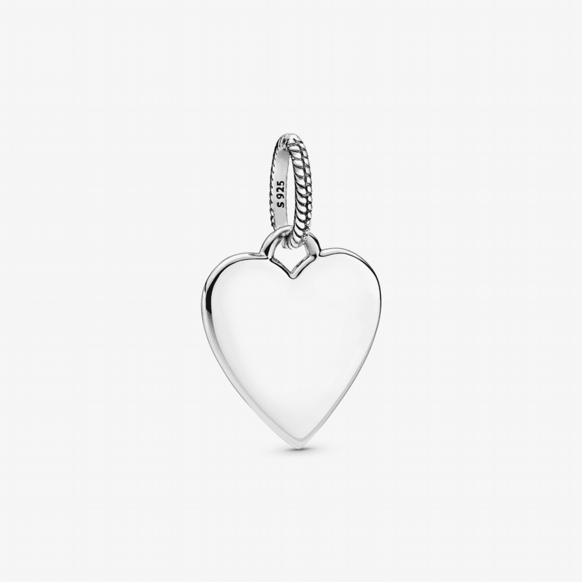 Colgante Pandora en plata con forma de corazón pulido para grabar - 398914C00