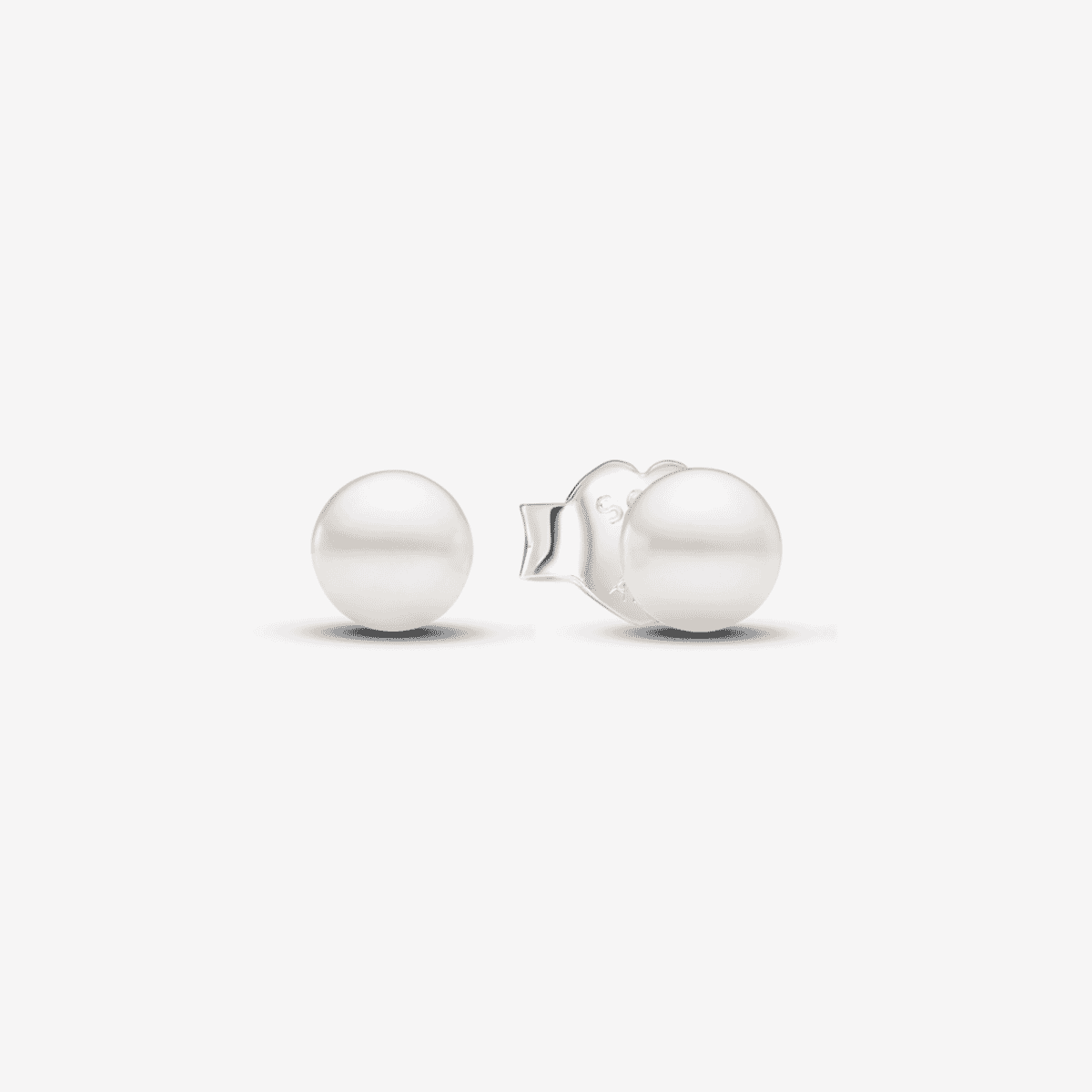 Pendientes Pandora de botón con perla cultivada de agua dulce en plata de ley, diseño minimalista - 293168C01