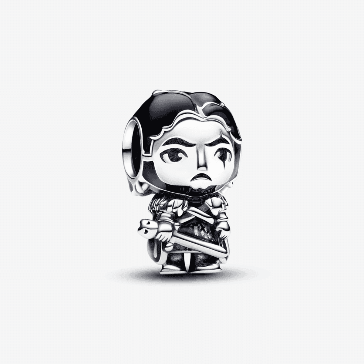 Charm Pandora Jon Snow de Juego de Tronos en plata de ley, vista frontal - 793137C01