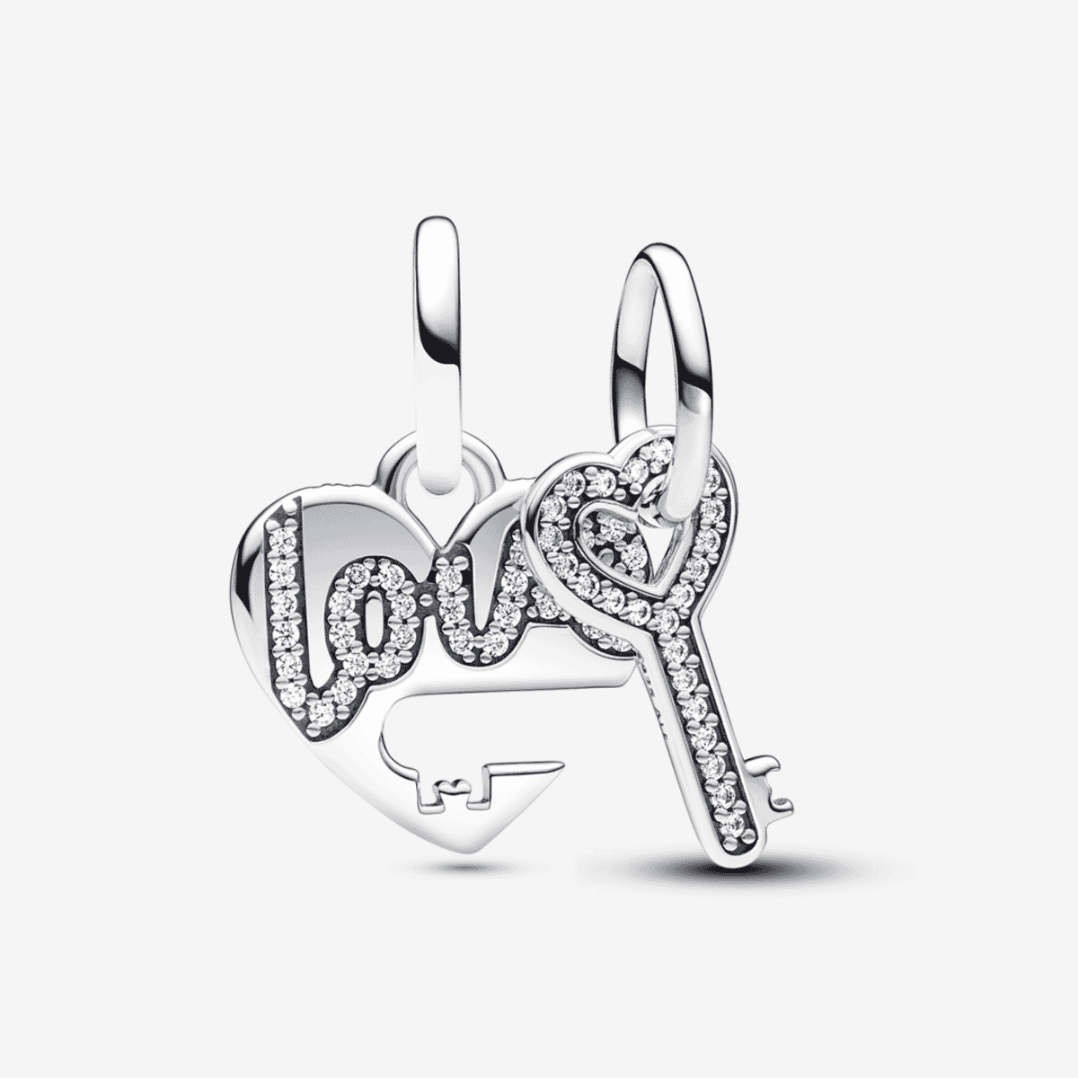 Charm colgante Pandora divisible Love con llave en plata de ley y circonitas - 793081C01