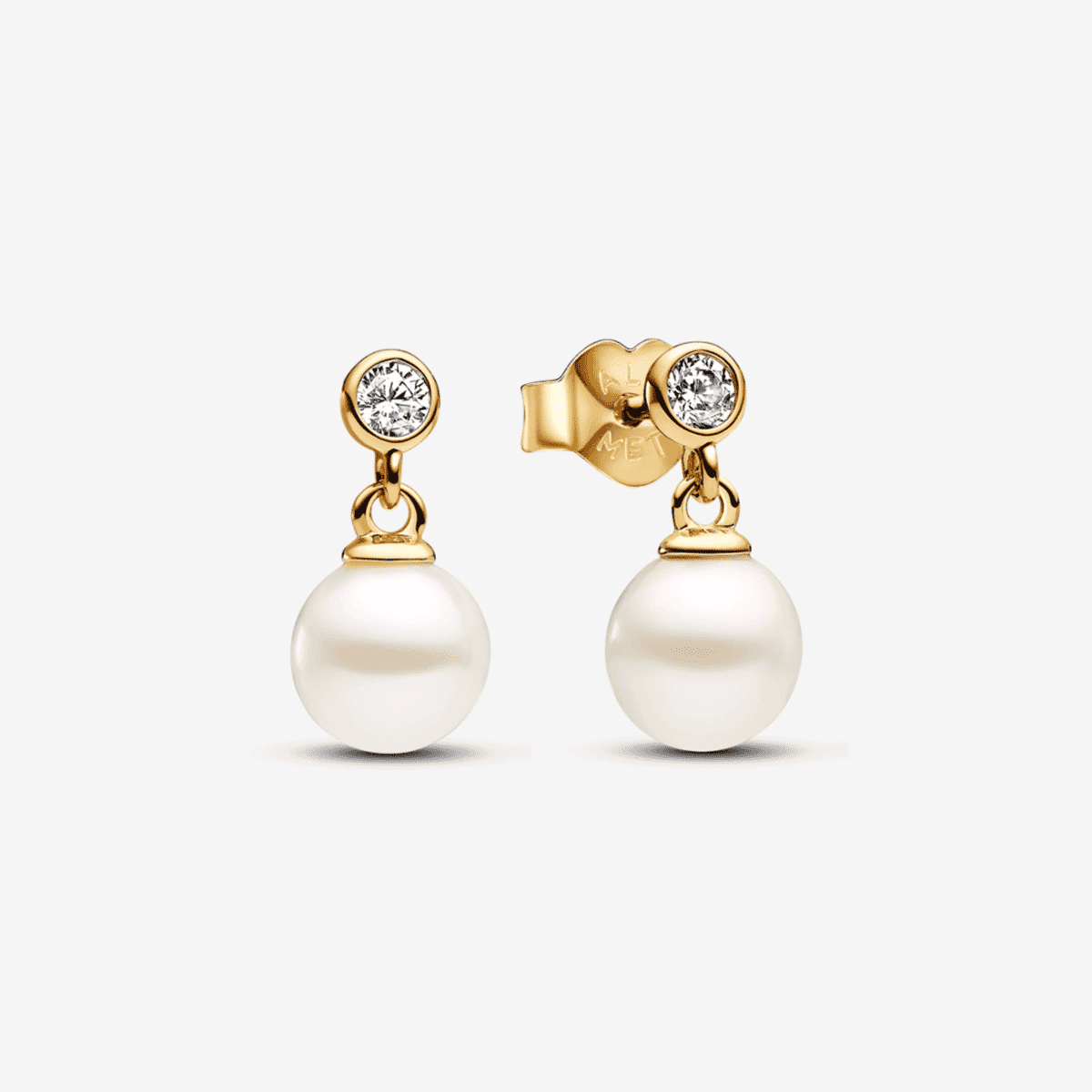 Pendientes Pandora Colgantes Perla Cultivada de Agua Dulce y Gemas bañados en oro - 263153C01
