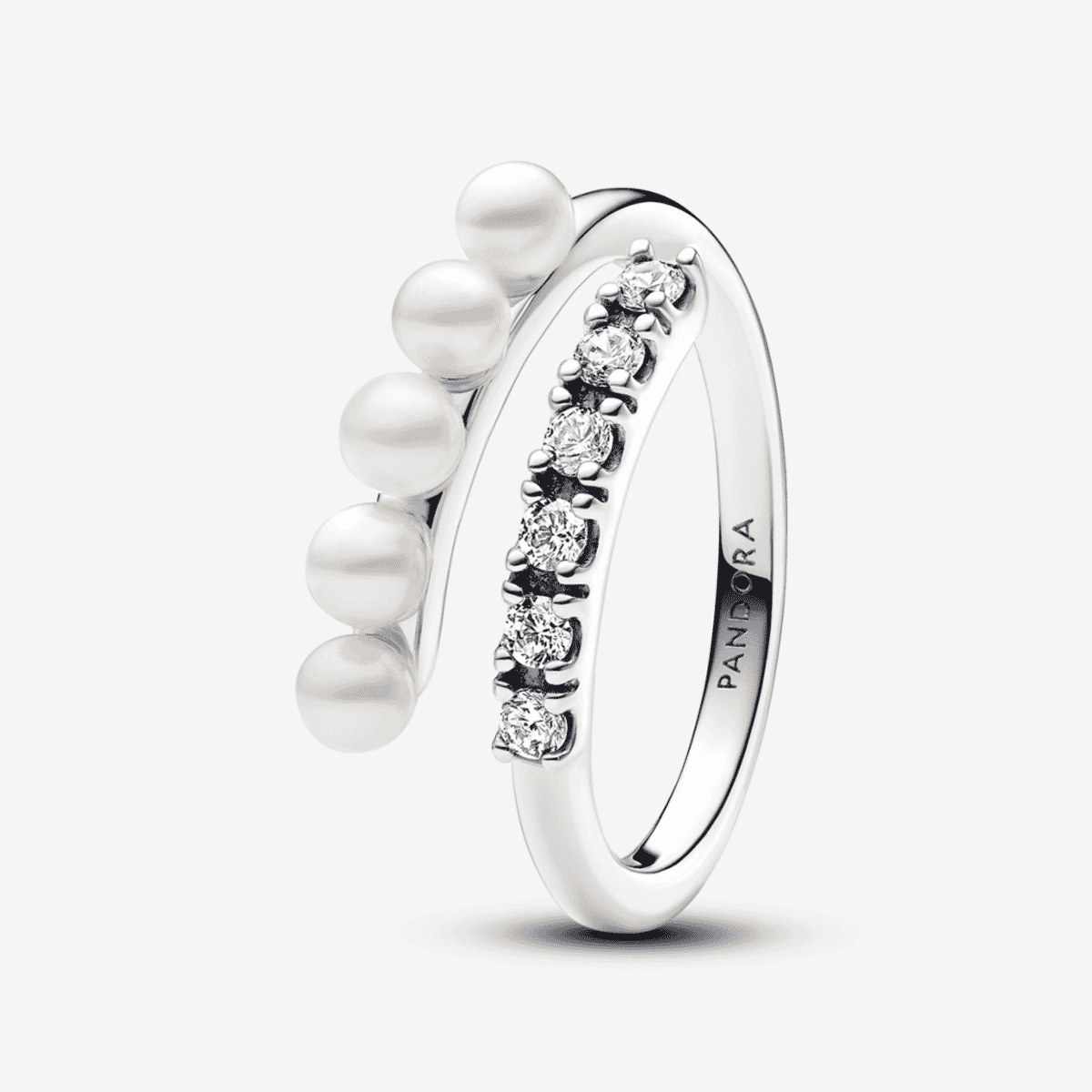 Anillo Pandora en plata de ley con perlas cultivadas de agua dulce y circonitas brillantes - 193145C01