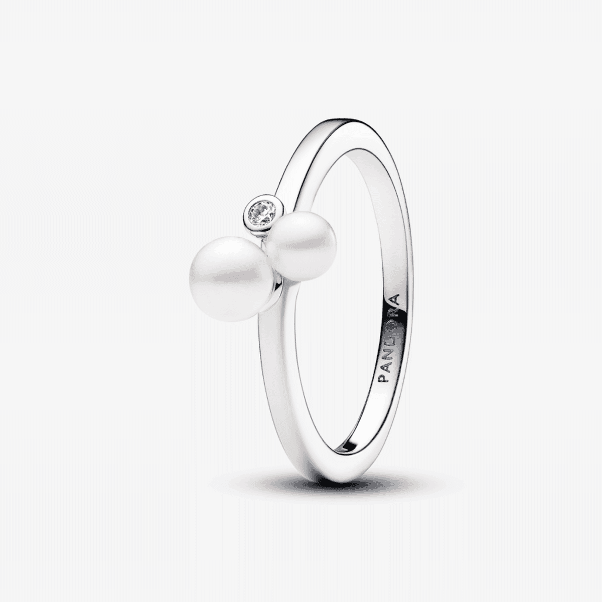 Anillo Pandora Dúo de Perlas en plata de ley con perlas cultivadas de agua dulce y cristal - 193156C01