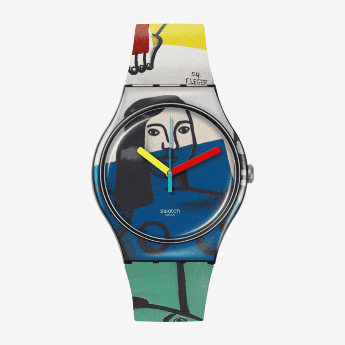 Reloj Swatch Leger's Two Women con diseño artístico multicolor - SUOZ363