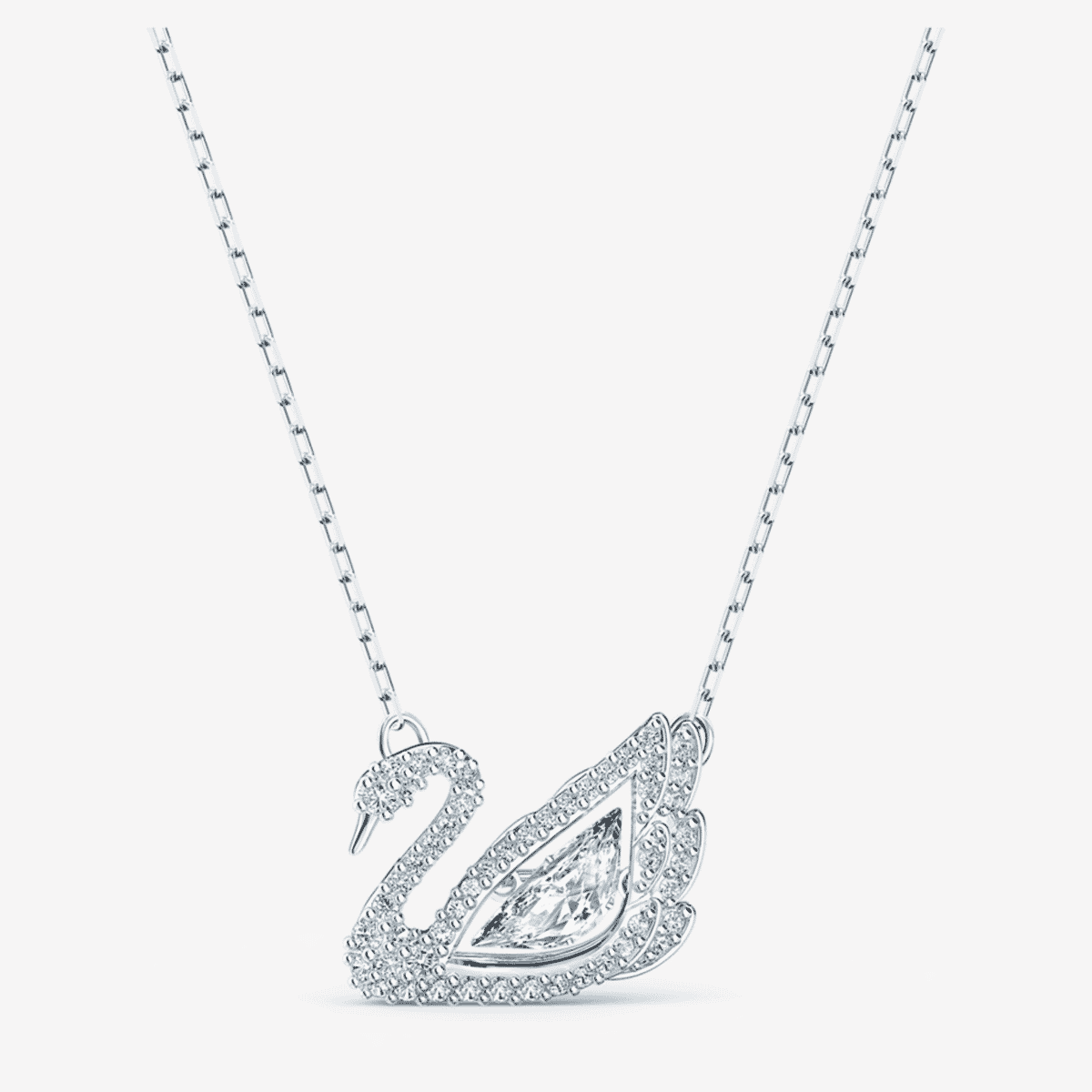 Collar Dancing Swan Swarovski con cisne de cristal y baño de rodio - 5514421