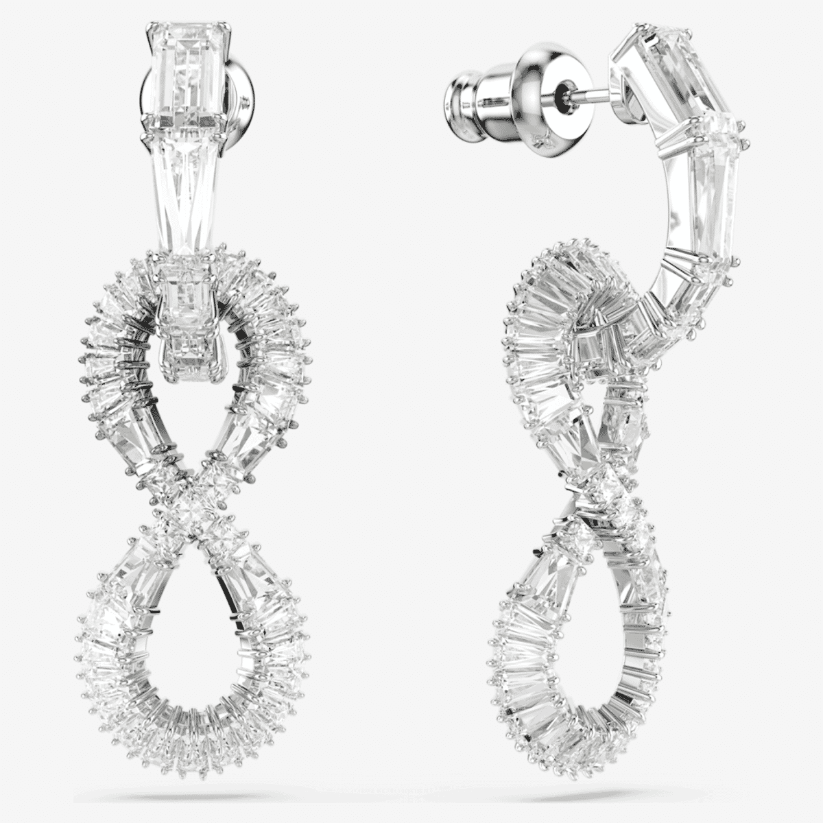 Pendientes Hyperbola. Símbolo del infinito, Blancos, Baño de rodio - 5679793