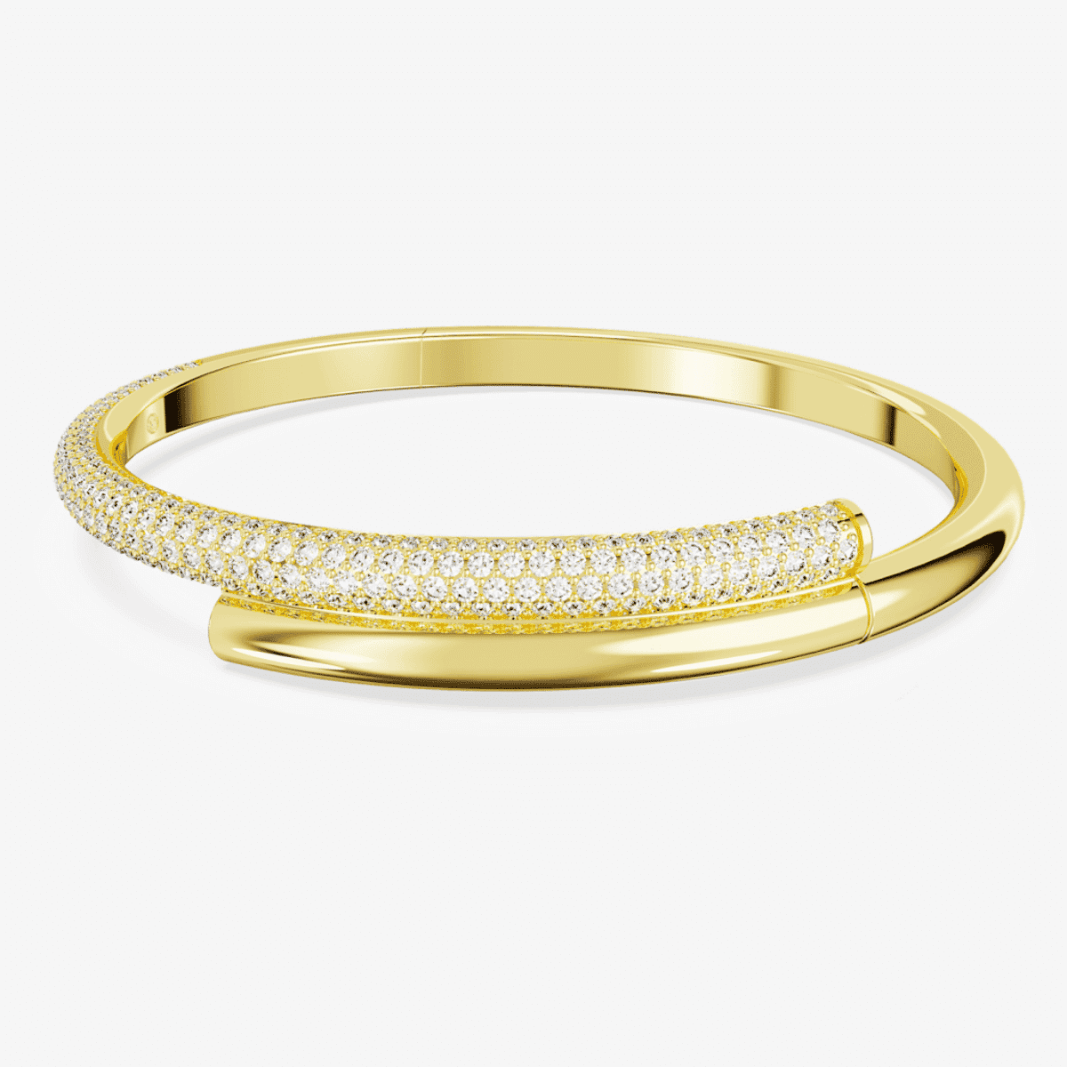 Brazalete Dextera de Swarovski con cierre magnético, cristales blancos y baño tono oro - 5669498