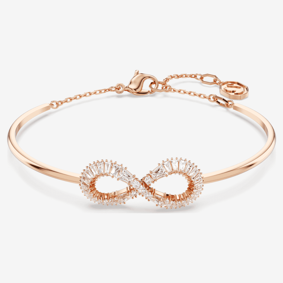 Brazalete Hyperbola de Swarovski con símbolo infinito y baño tono oro rosa - 5679443