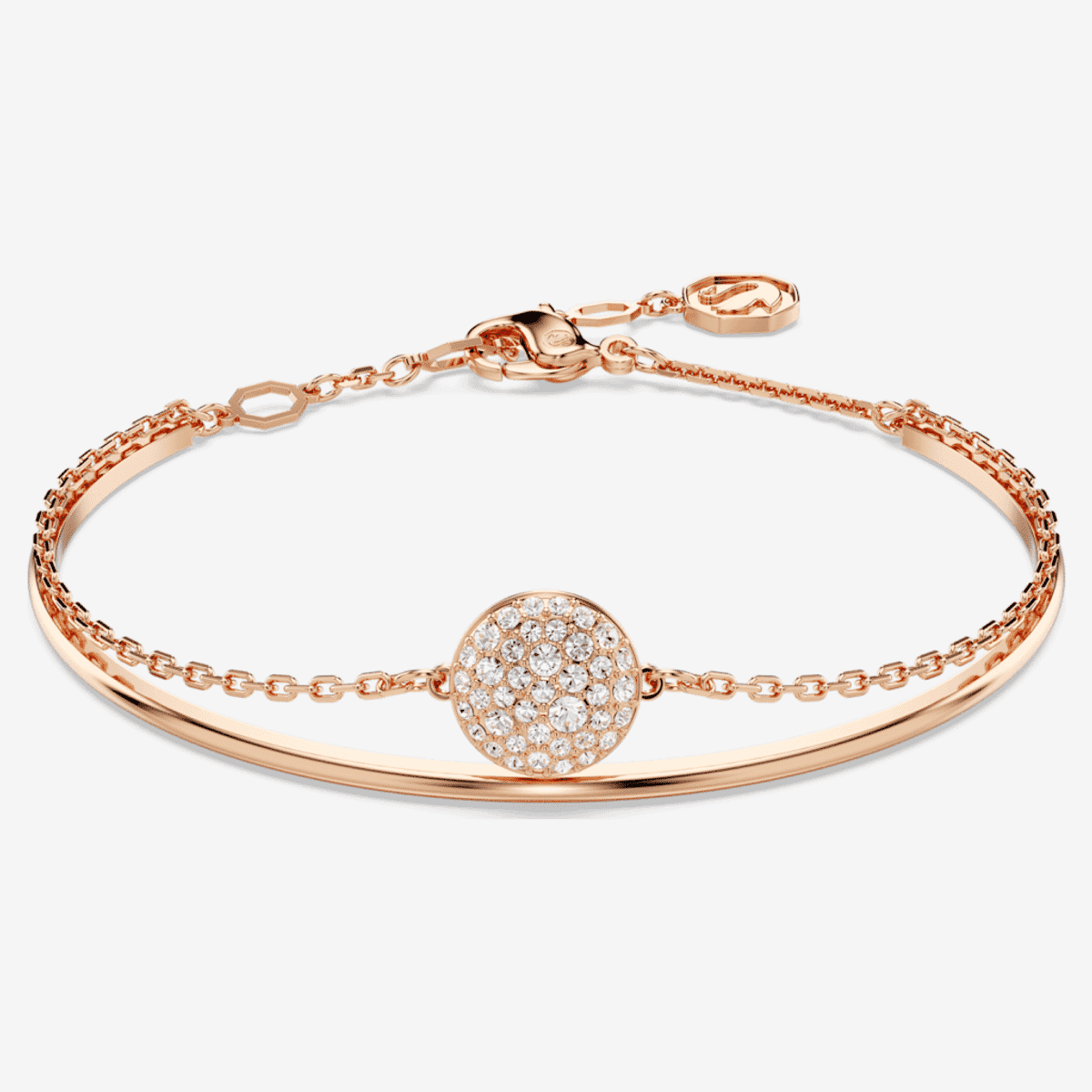 Brazalete Meteora Swarovski en baño tono oro rosa con cristales - 5683452