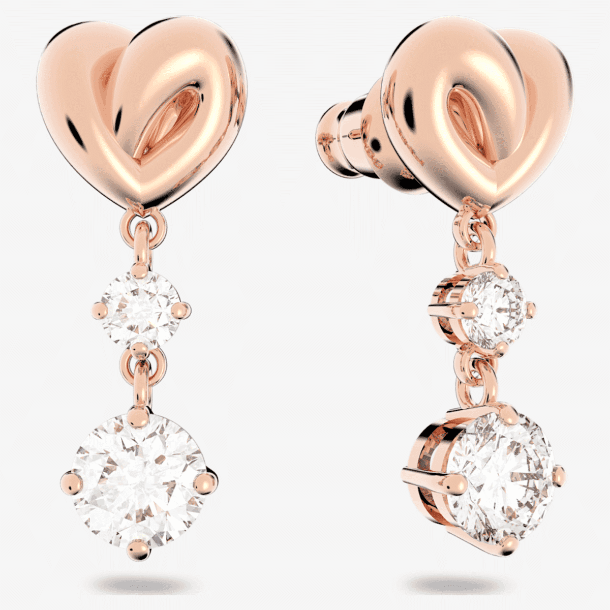 Pendientes Lifelong Heart Swarovski con baño oro rosa y cristales - 5553337