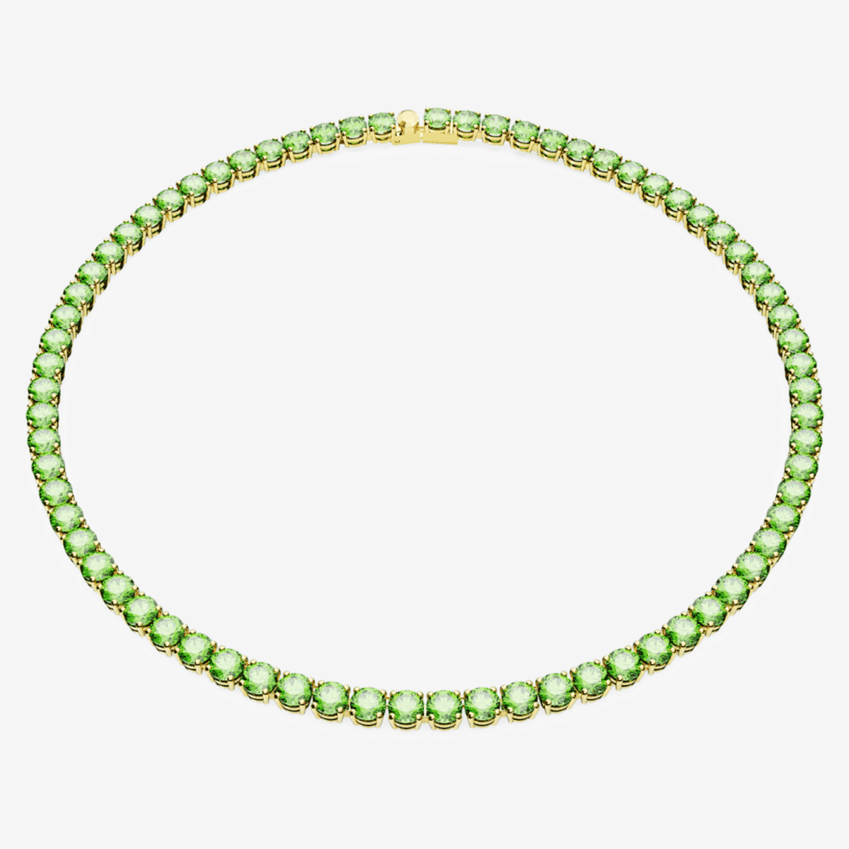 Collar Swarovski Matrix Tennis con cristales verdes y baño tono oro - swa-5661189