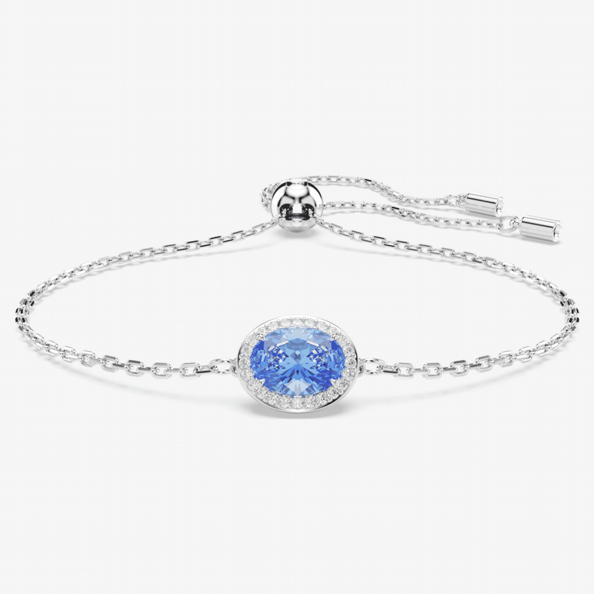 Pulsera Swarovski Constella con cristal oval azul y baño de rodio - swa-5671895