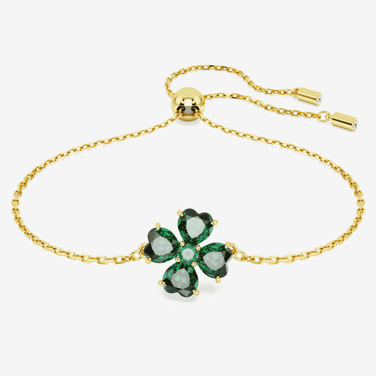 Pulsera Idyllia. Tallas mixtas, Trébol, Verde, Baño tono oro swa-5666585