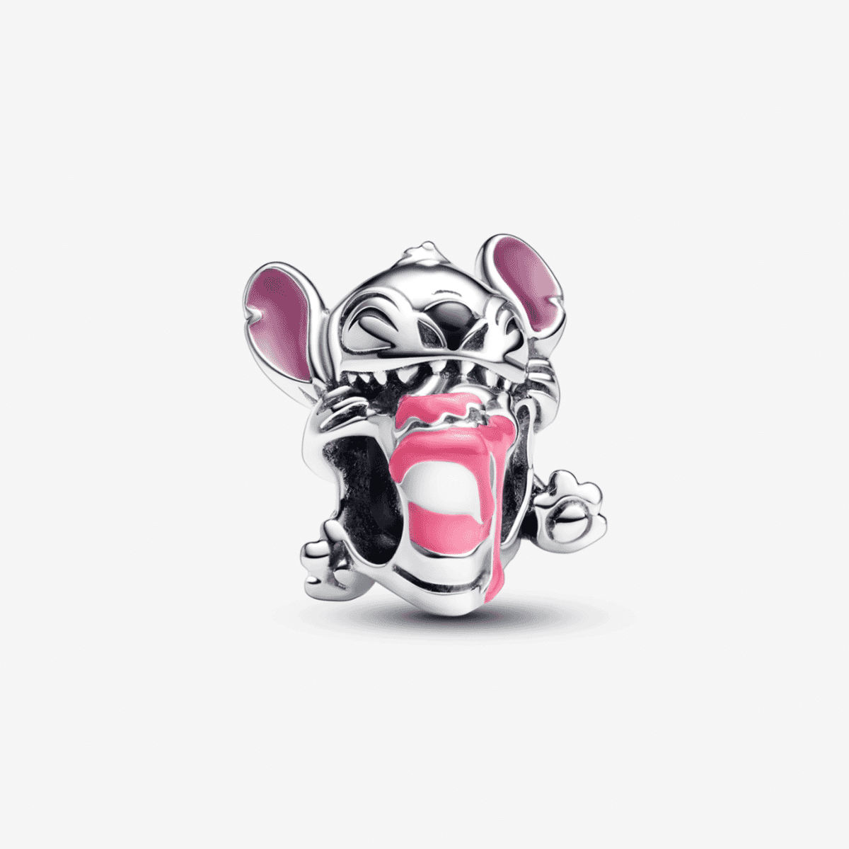 Charm Pandora Disney Stitch en plata de ley con detalles esmaltados en rosa - 793189C01