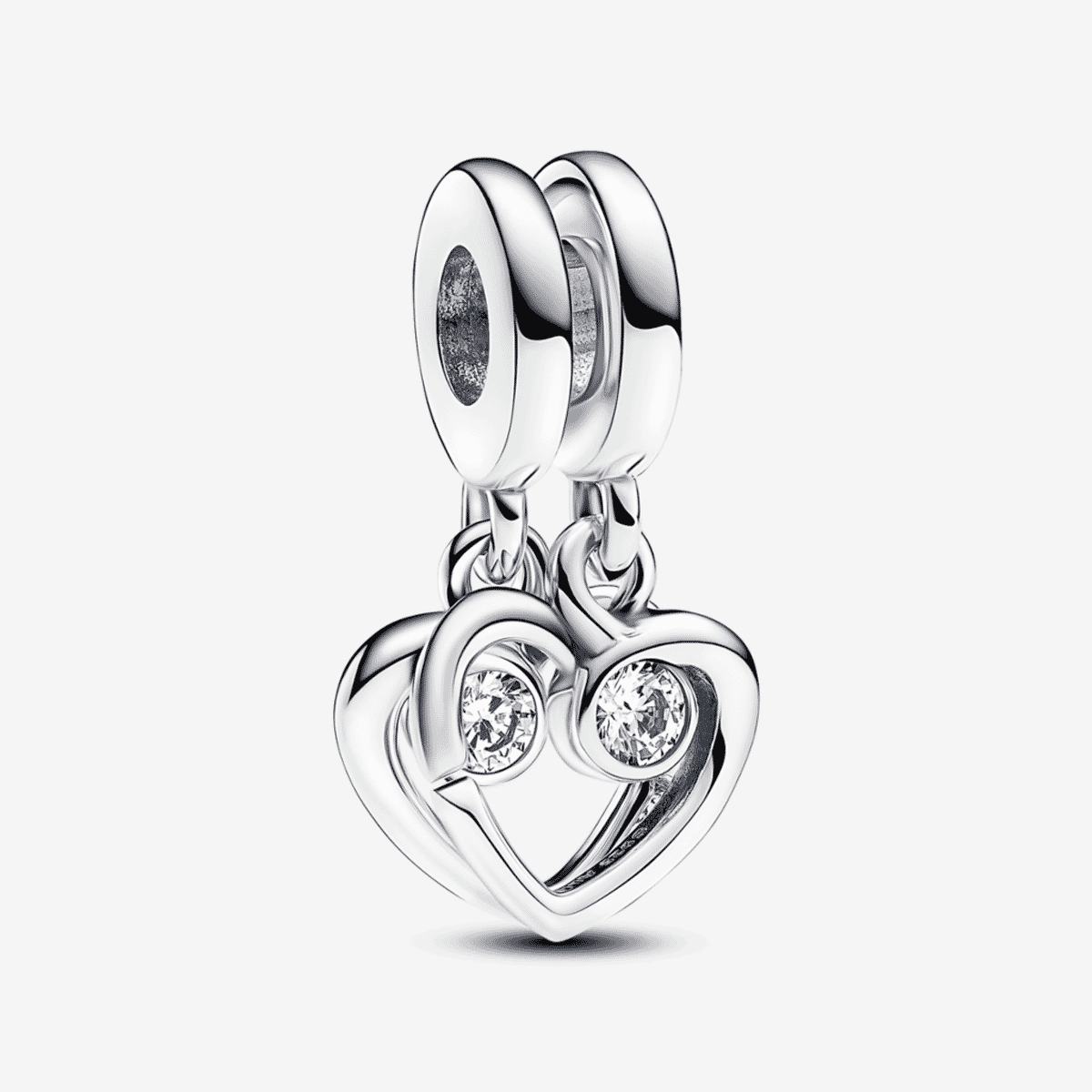 Charm colgante Pandora divisible de plata con corazones y cristales - 793232C01