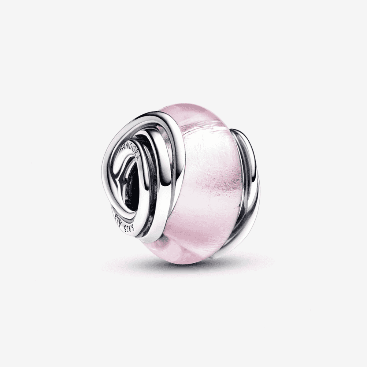 Charm Pandora de Cristal de Murano Rosa Envuelto con detalles en plata de ley - 793241C00