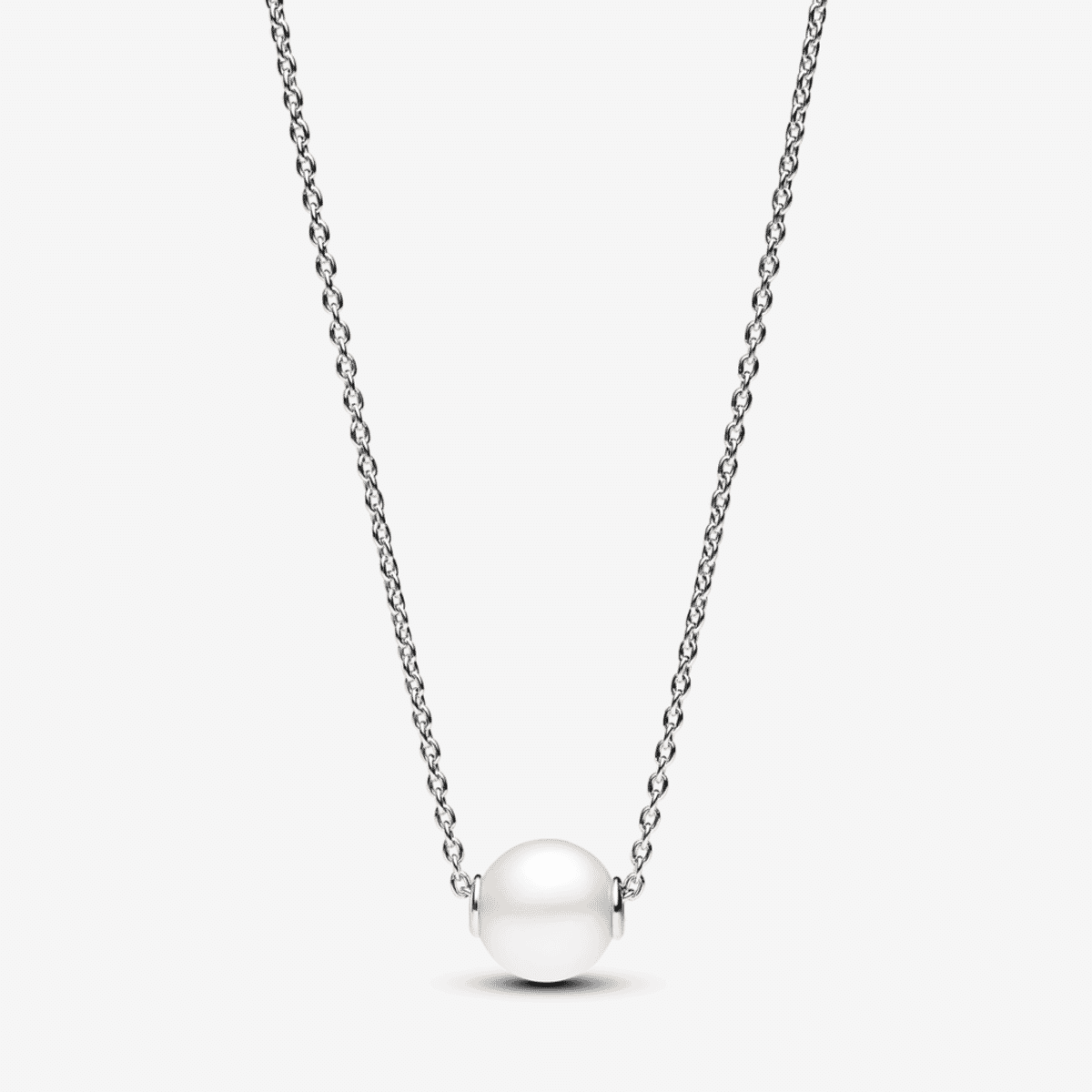 Collar Pandora con perla cultivada de agua dulce en plata de ley, vista frontal - 393167C01