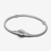 Pulsera Pandora Moments Cadena de Serpiente con Cierre Rosa Floreciendo 593211C00