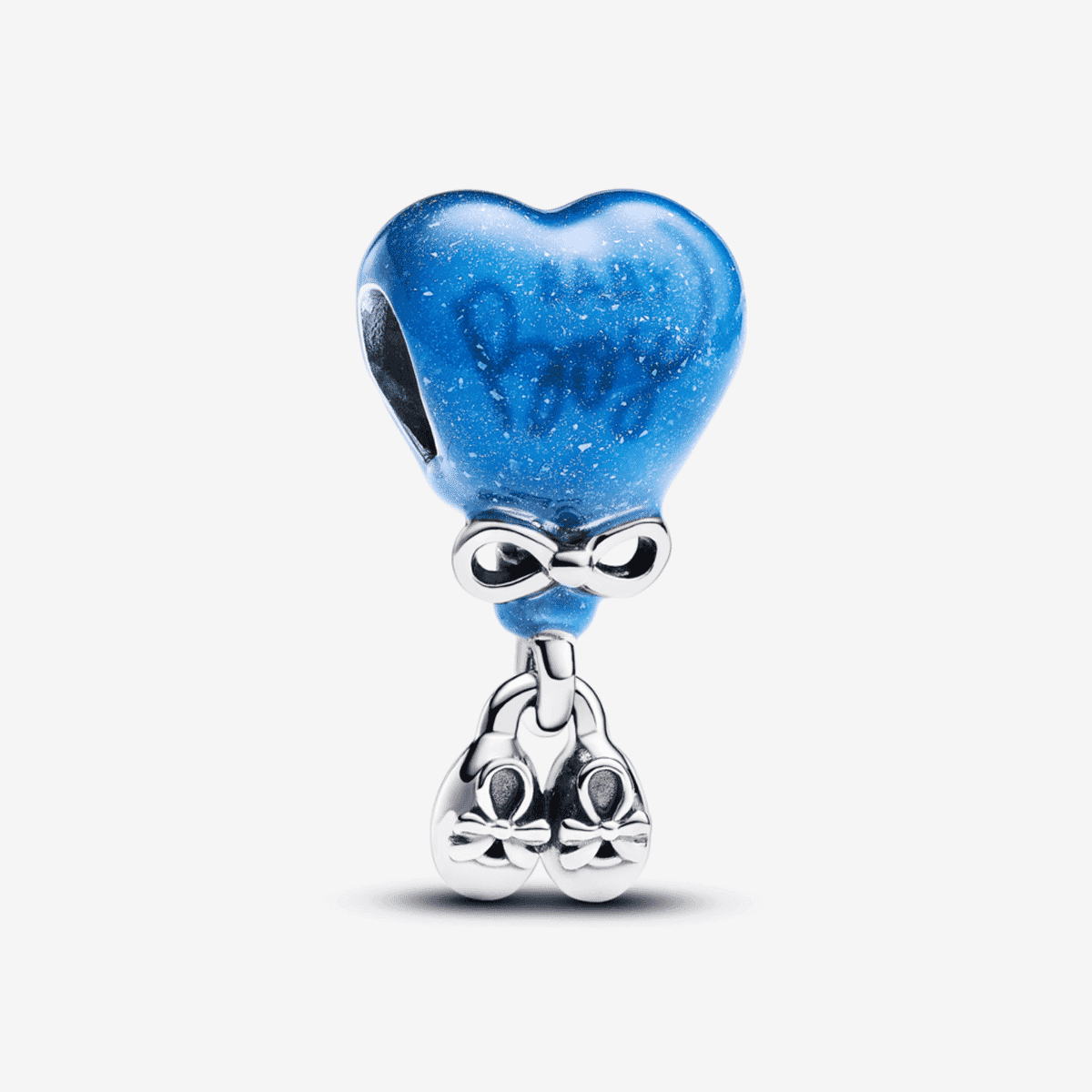 Charm Pandora Gender Reveal en plata con corazón azul y vestido colgante - 793239C01