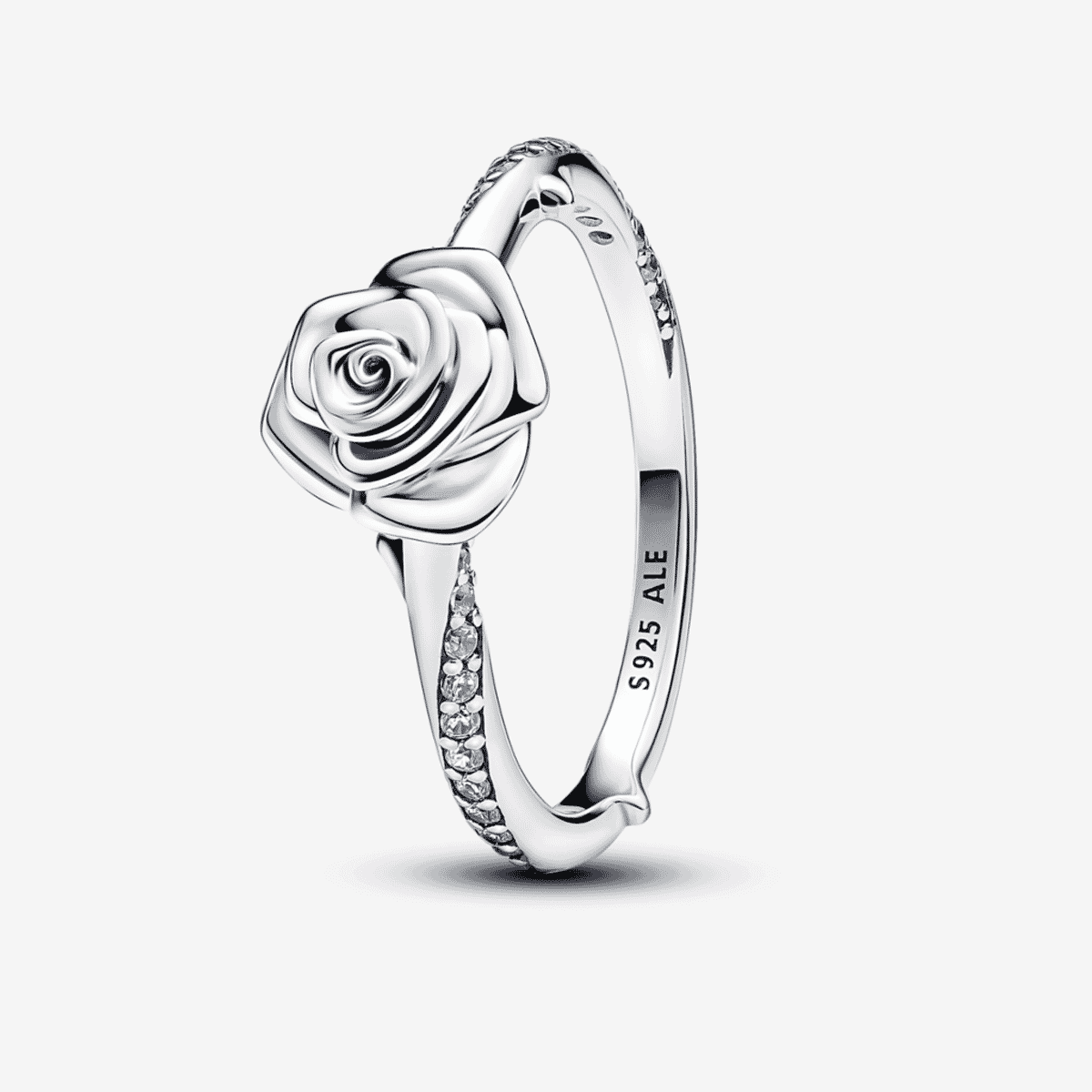 Anillo Pandora Rosa Floreciendo en plata con diseño de rosa - 193215C01