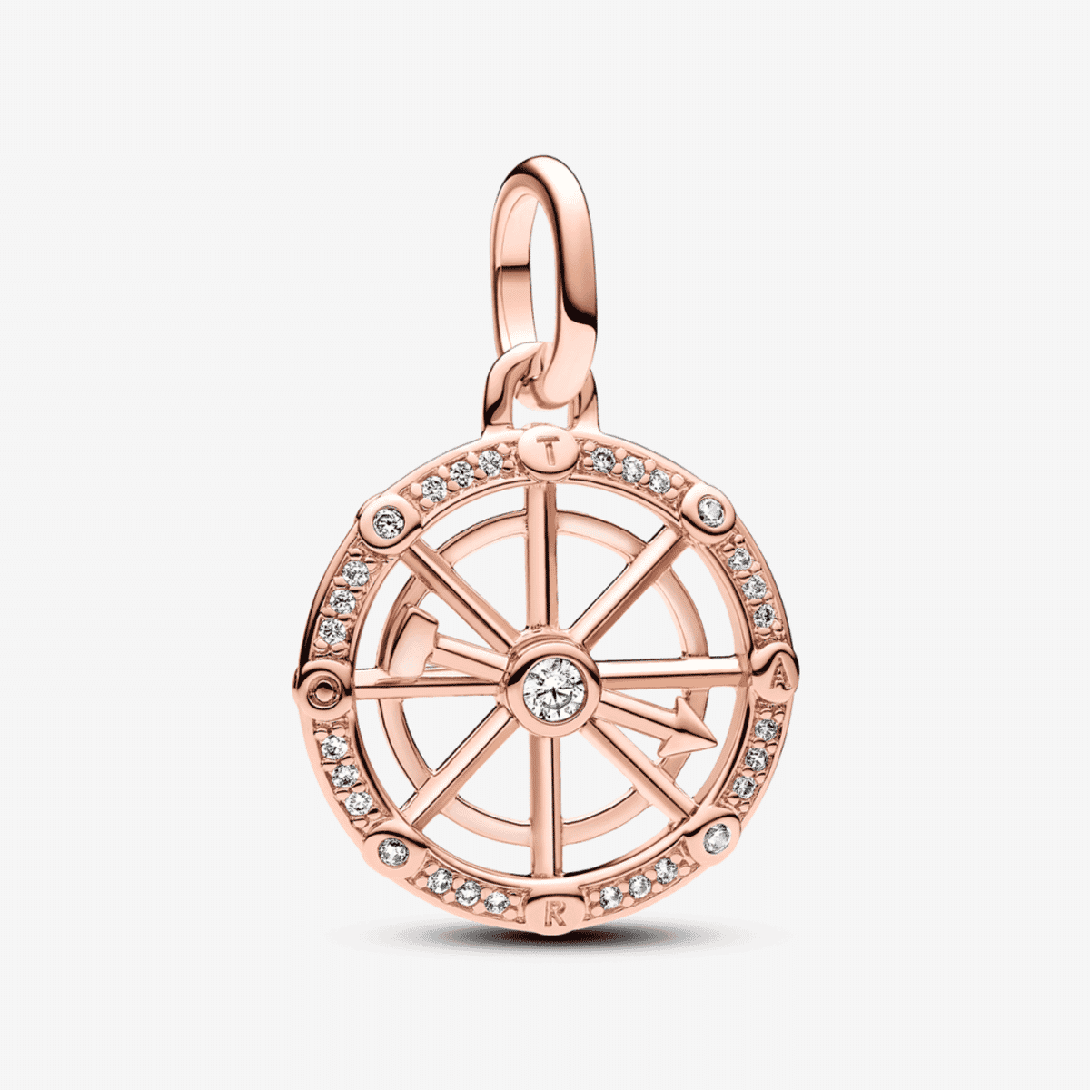 Charm Medallón Pandora ME Ruleta Fortuna en metal bañado en oro rosa con cristales - 783063C01