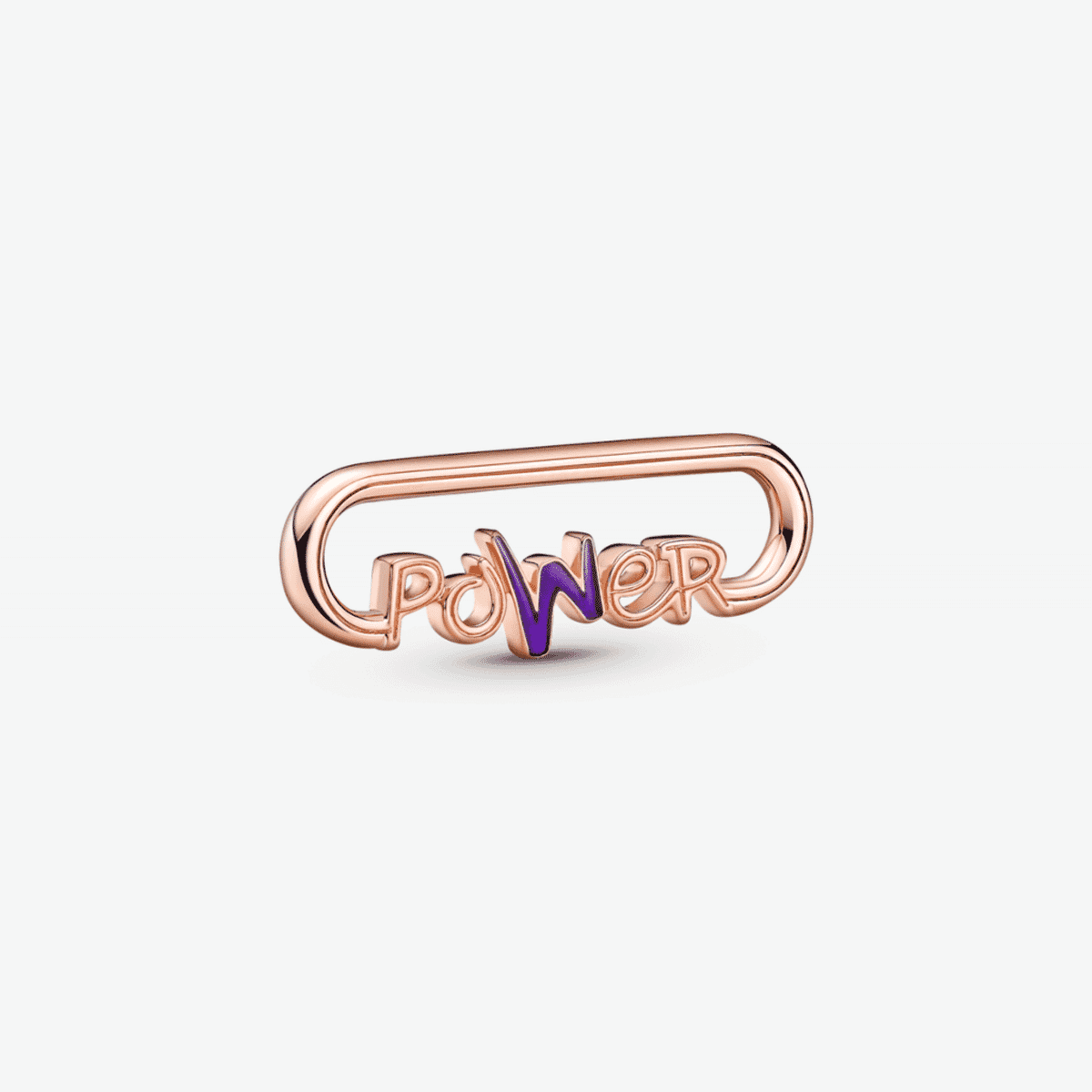 Charm Palabra Power Pandora ME en metal bañado en oro rosado y morado para pulseras - 780766C01
