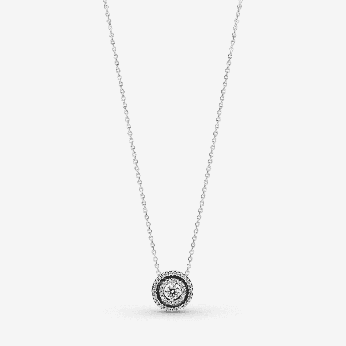 Collar Pandora Doble Halo Brillante en plata de ley con cristales - 399414C01