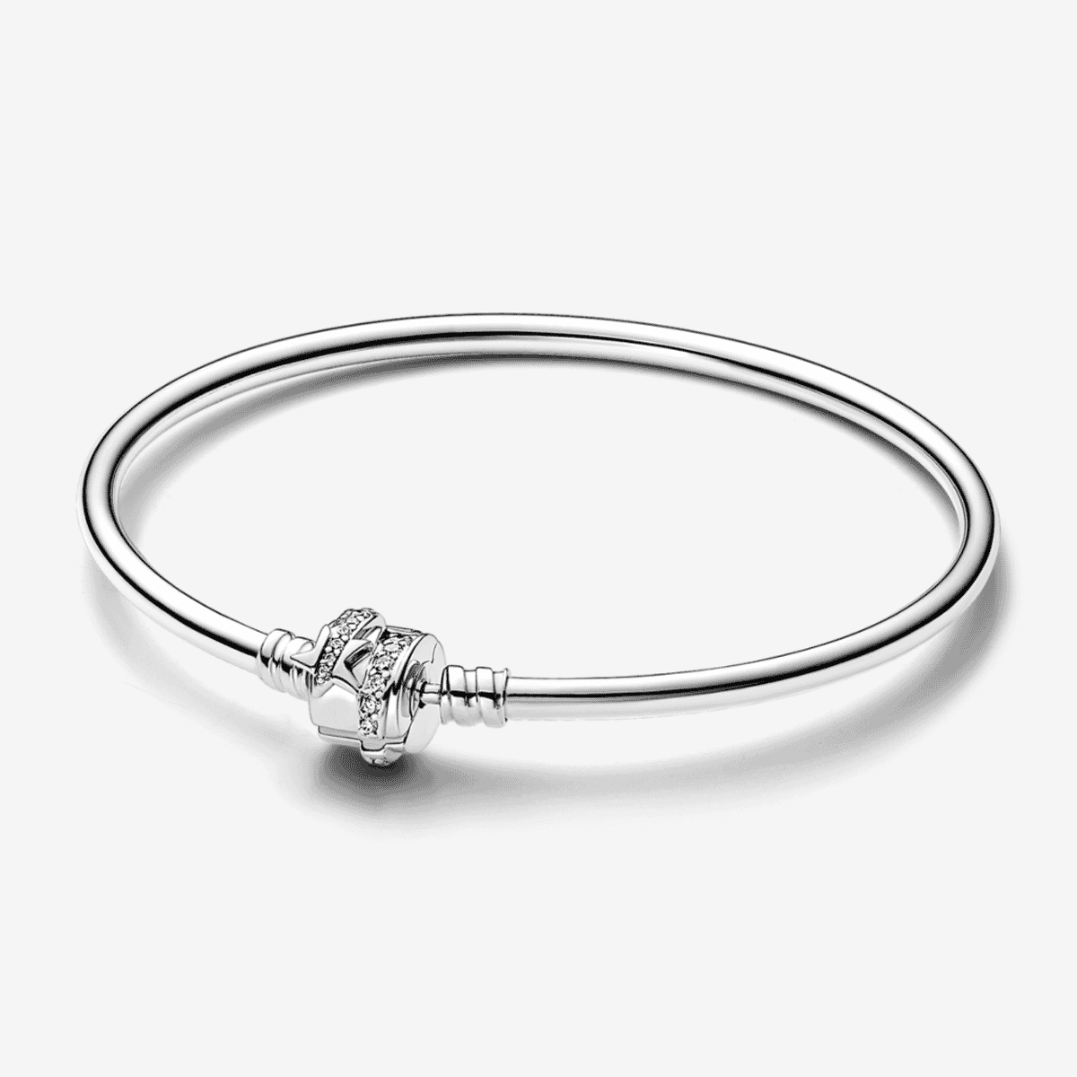 Pulsera Pandora rígida con cierre estrella fugaz brillante en plata vista frontal - 592733C01