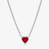 Collar Pandora Corazón Halo Brillante Rojo 392542C01
