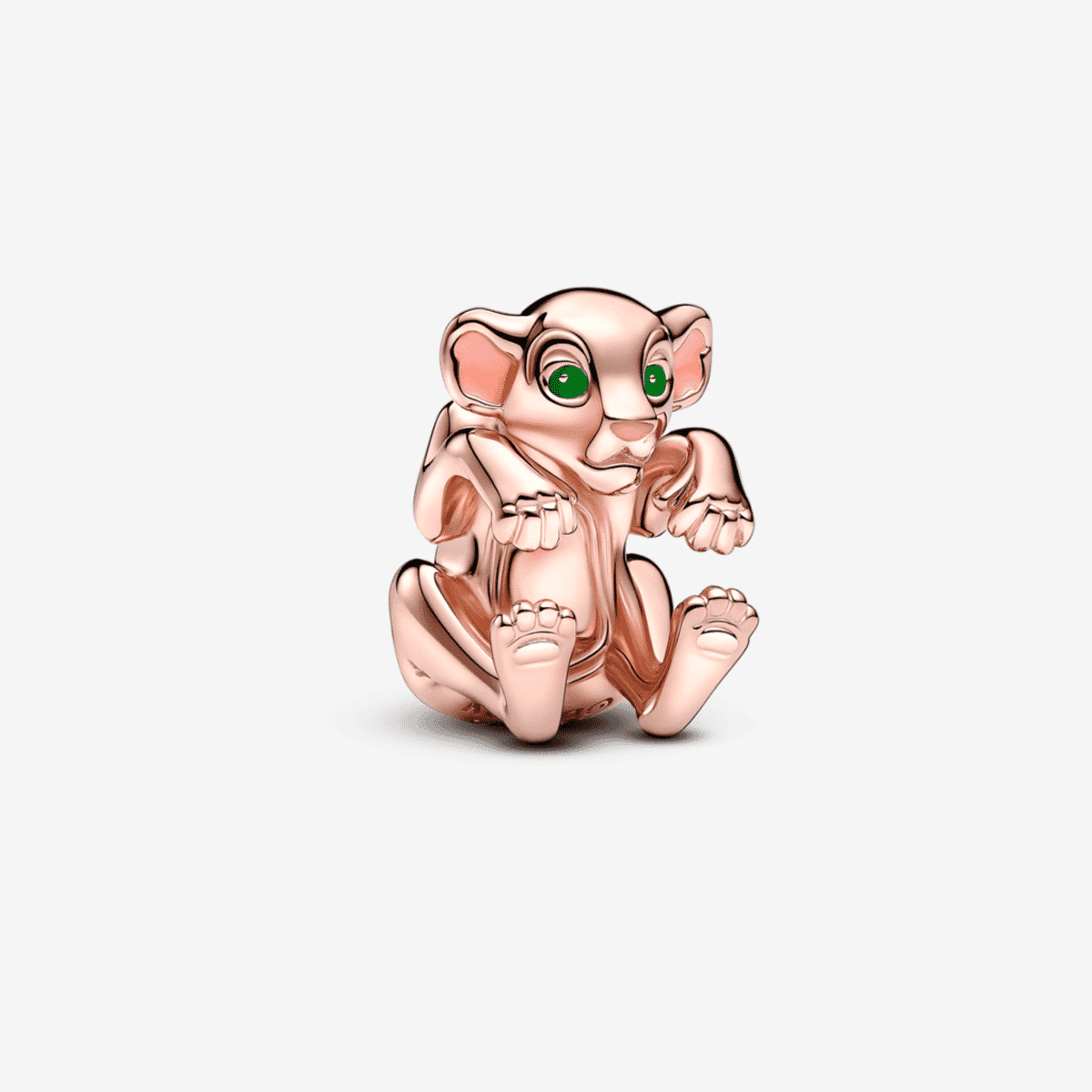 Vista frontal del charm Pandora Nala El Rey León de Disney en oro rosa - 783250C01