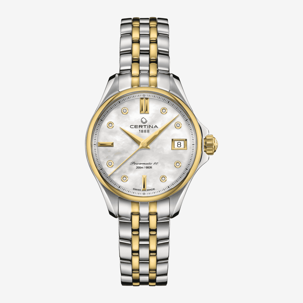 Reloj Certina DS Action Lady Powermatic 80 bicolor con esfera blanca nacarada - C0322072211600