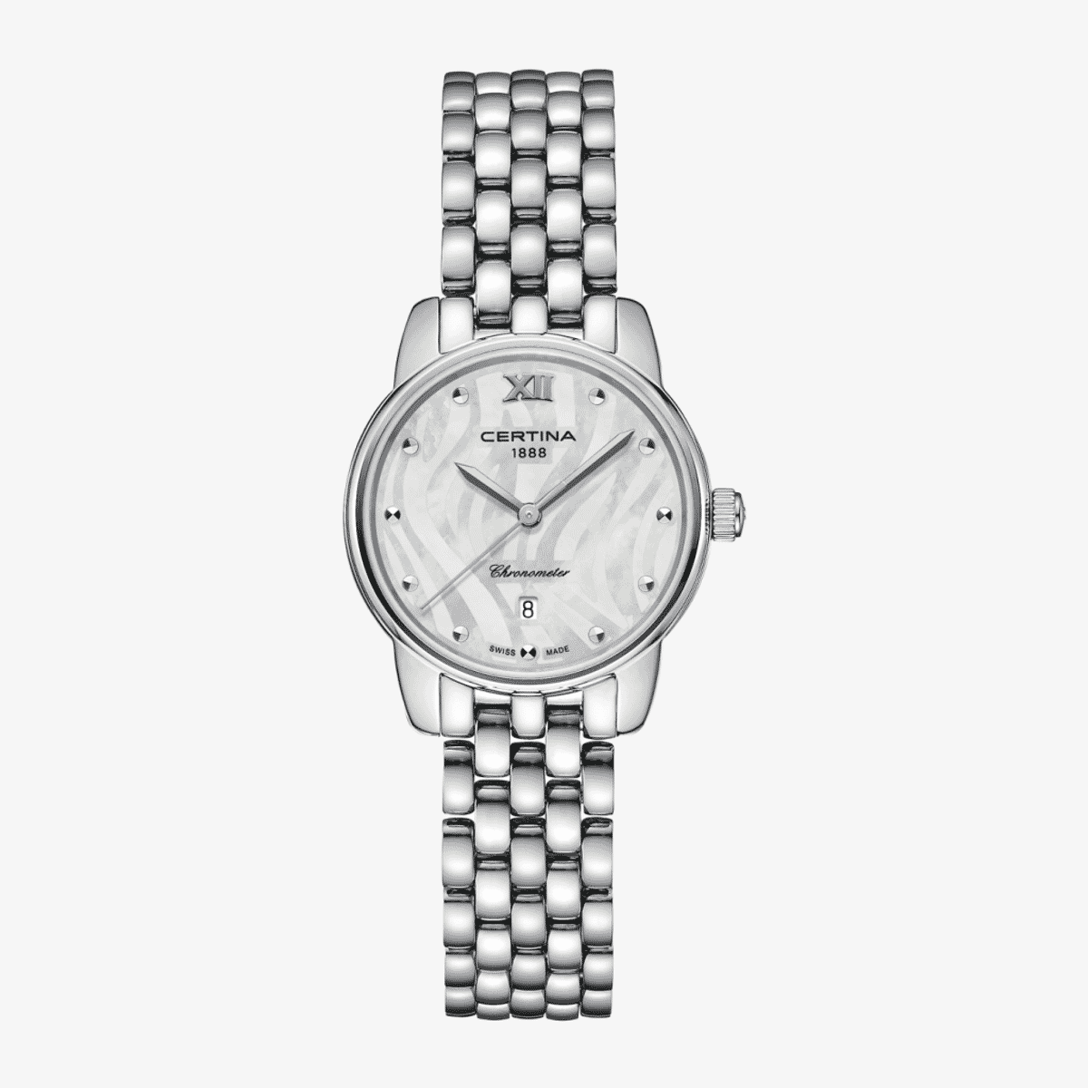 Reloj Certina DS-8 con caja y brazalete de acero, esfera nácar - C0330511111800
