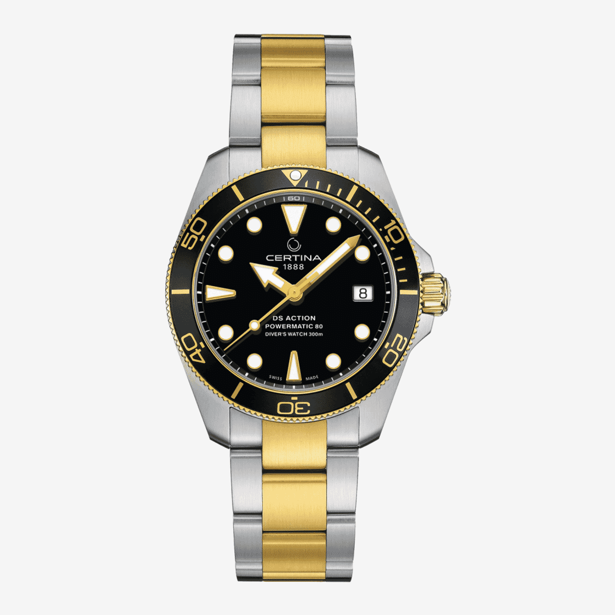 Reloj Certina DS Action Diver 38mm Powermatic 80 Bicolor, Bisel Negro - C0328072205100