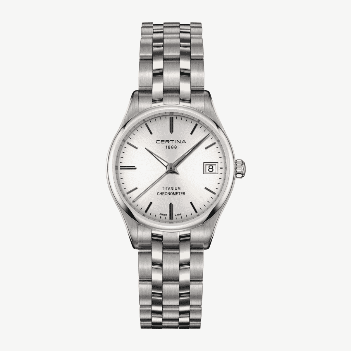 Reloj Certina DS-8 Titanio, Esfera Plateada - C0332514403100
