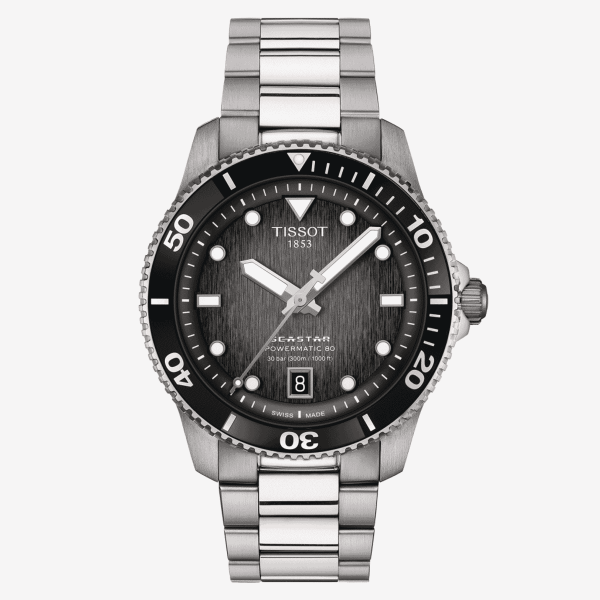 Reloj Tissot Seastar 1000 Powermatic 80 Esfera Negra 40mm - T1208071105100