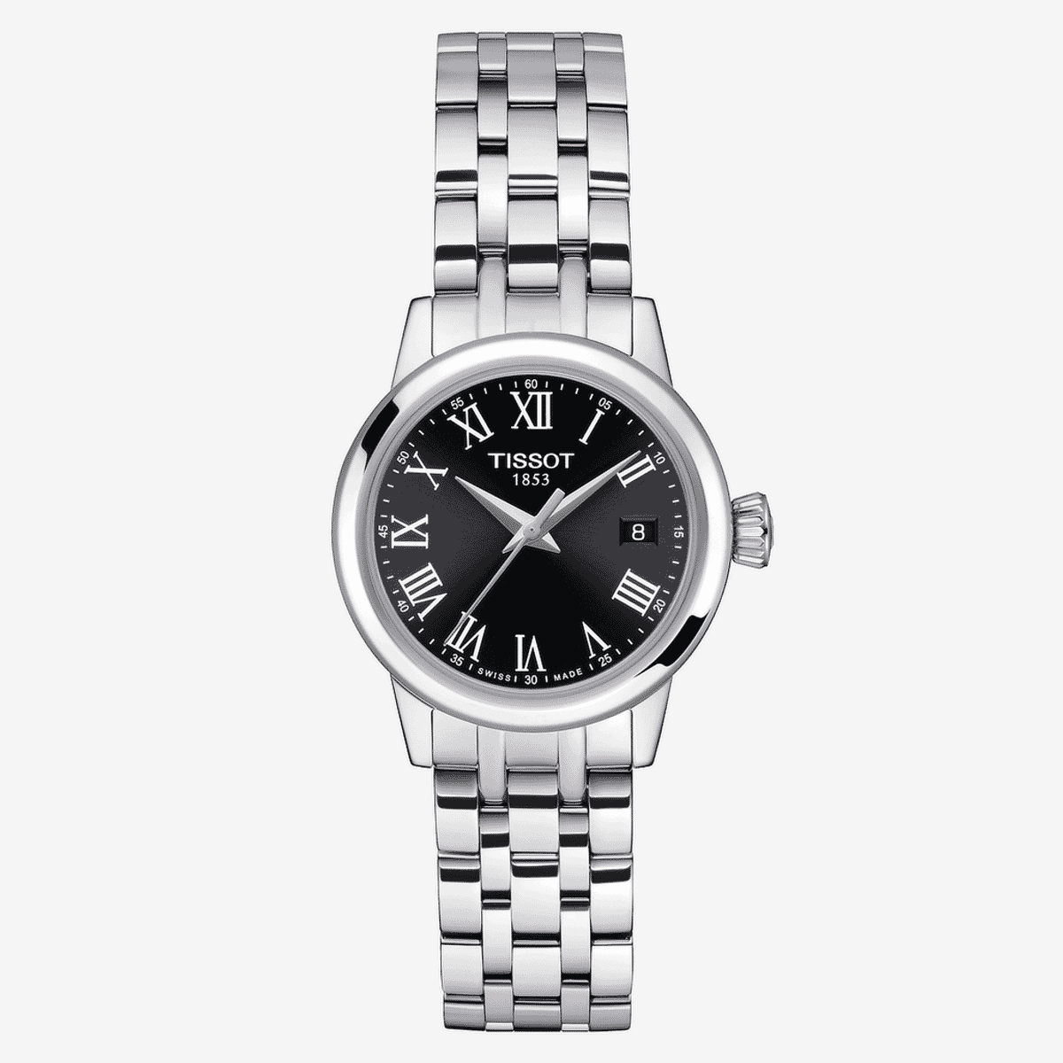 Reloj Tissot Classic Dream Lady con esfera negra y brazalete de acero - T1292101105300