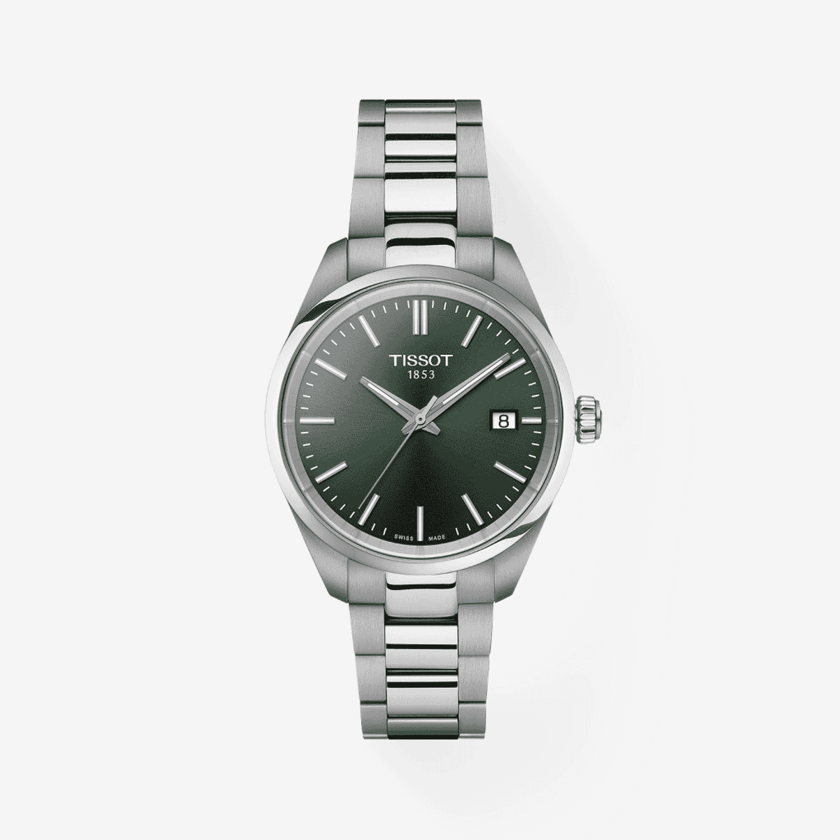 Reloj Tissot PR 100 Quartz con esfera verde y brazalete de acero - T1502101109100