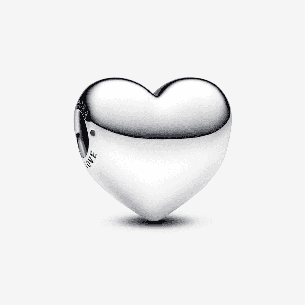 Charm Pandora Grabable Corazón Be Love en plata de ley vista frontal - 793440C00