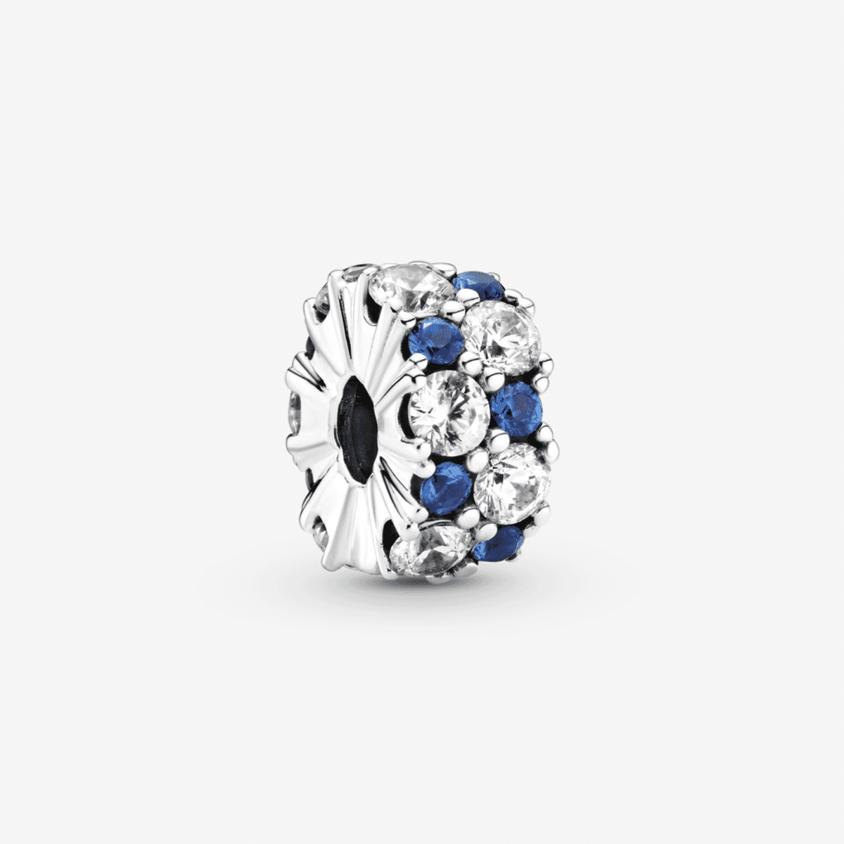Charm clip Pandora de plata con cristales azules y transparentes - 799171C01