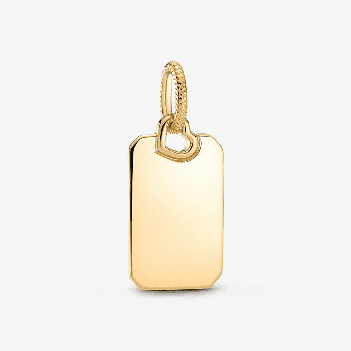 Colgante Pandora Etiqueta Rectangular Grabable chapado en oro de 14k, vista frontal - 368611C00