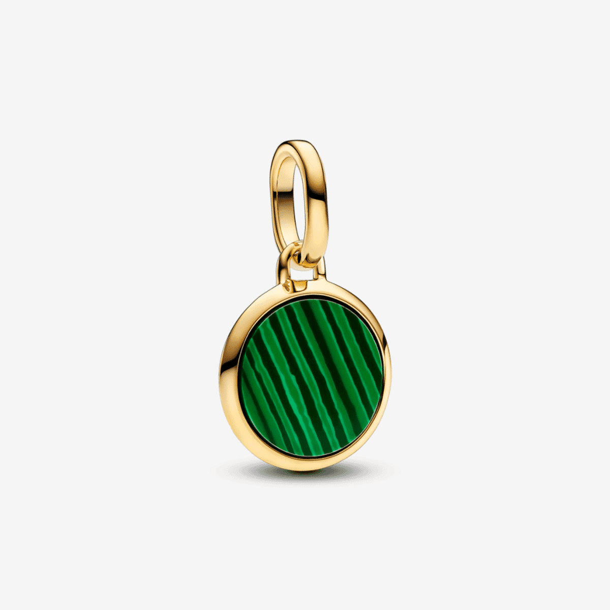 Charm Mini Medallón Grabable Pandora ME en metal chapado en oro con detalle verde - 763389C01