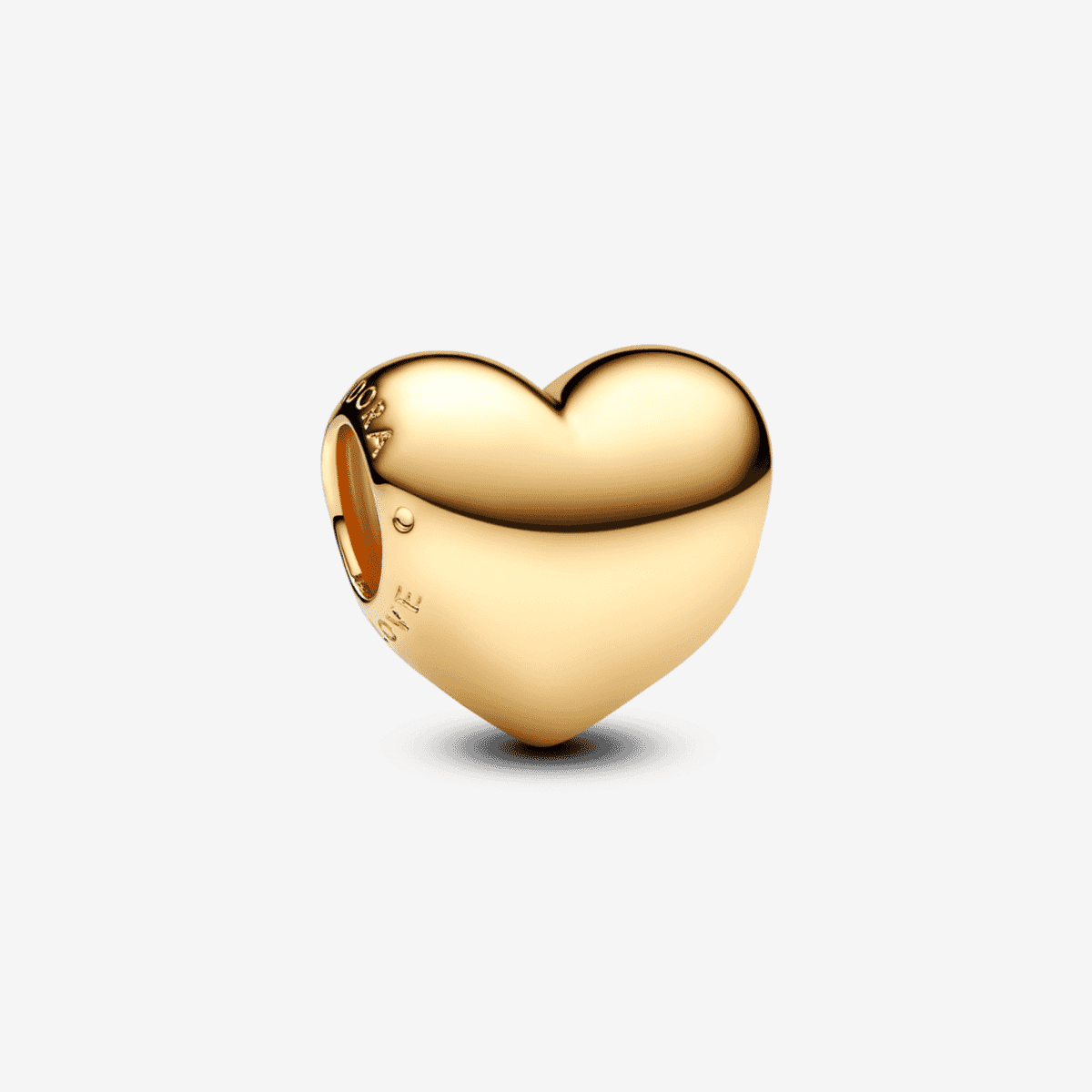 Charm Pandora Grabable Corazón Be Love chapado en oro, vista frontal - 763439C00