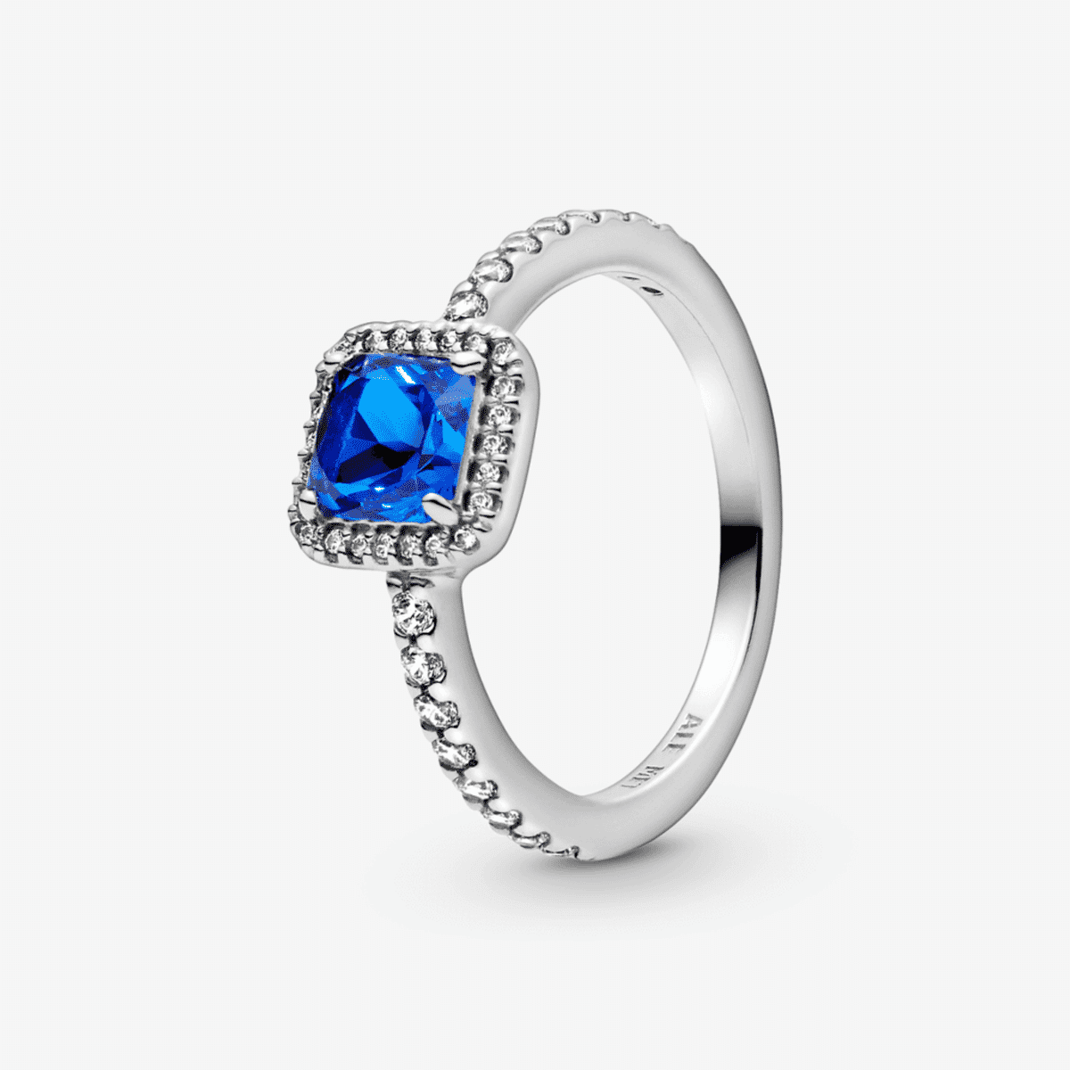 Anillo Pandora Elegancia Atemporal en plata de ley con cristal azul y circonitas - 198863C02