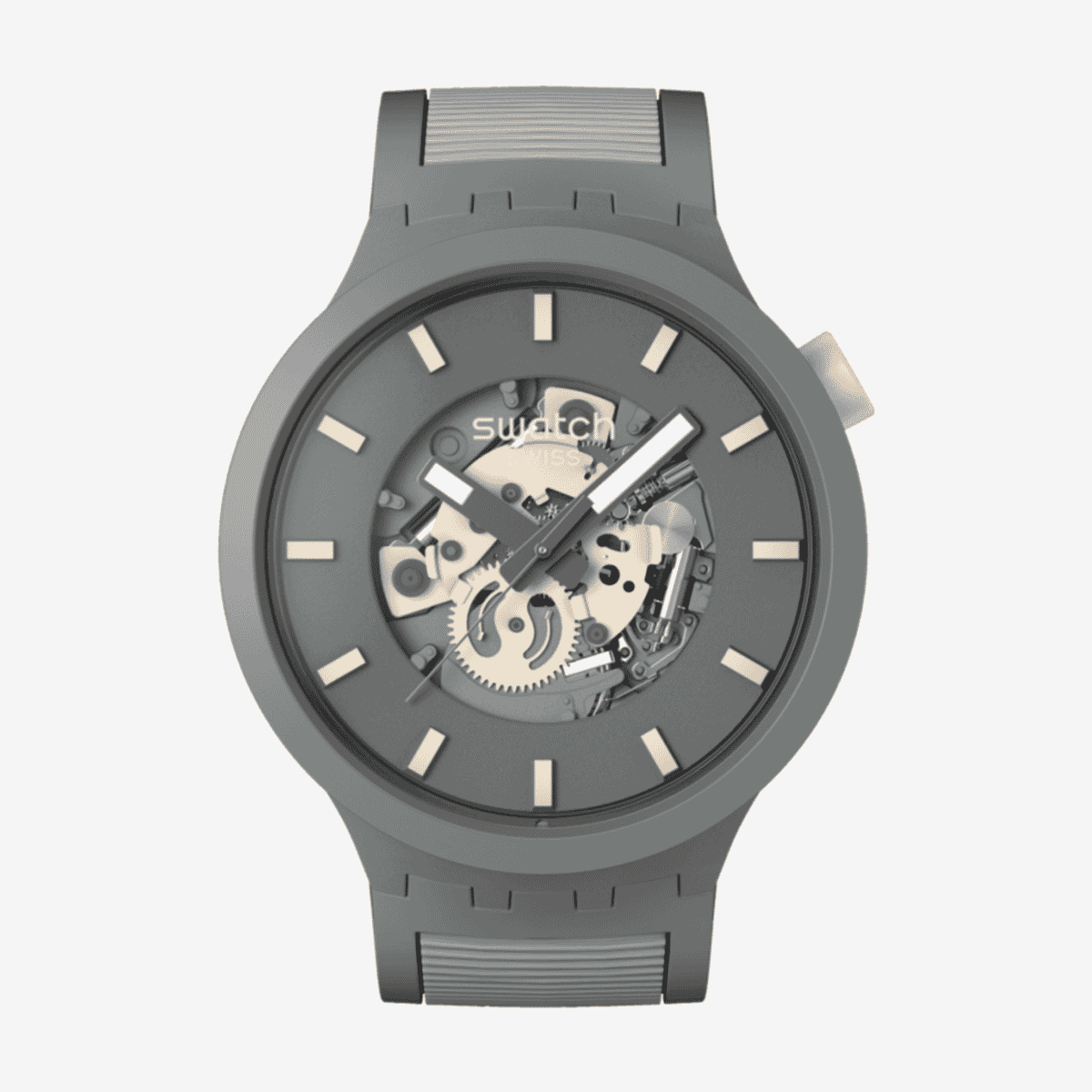 Reloj Swatch Thru the Horizon con caja gris y esfera esqueletizada - SB05M102