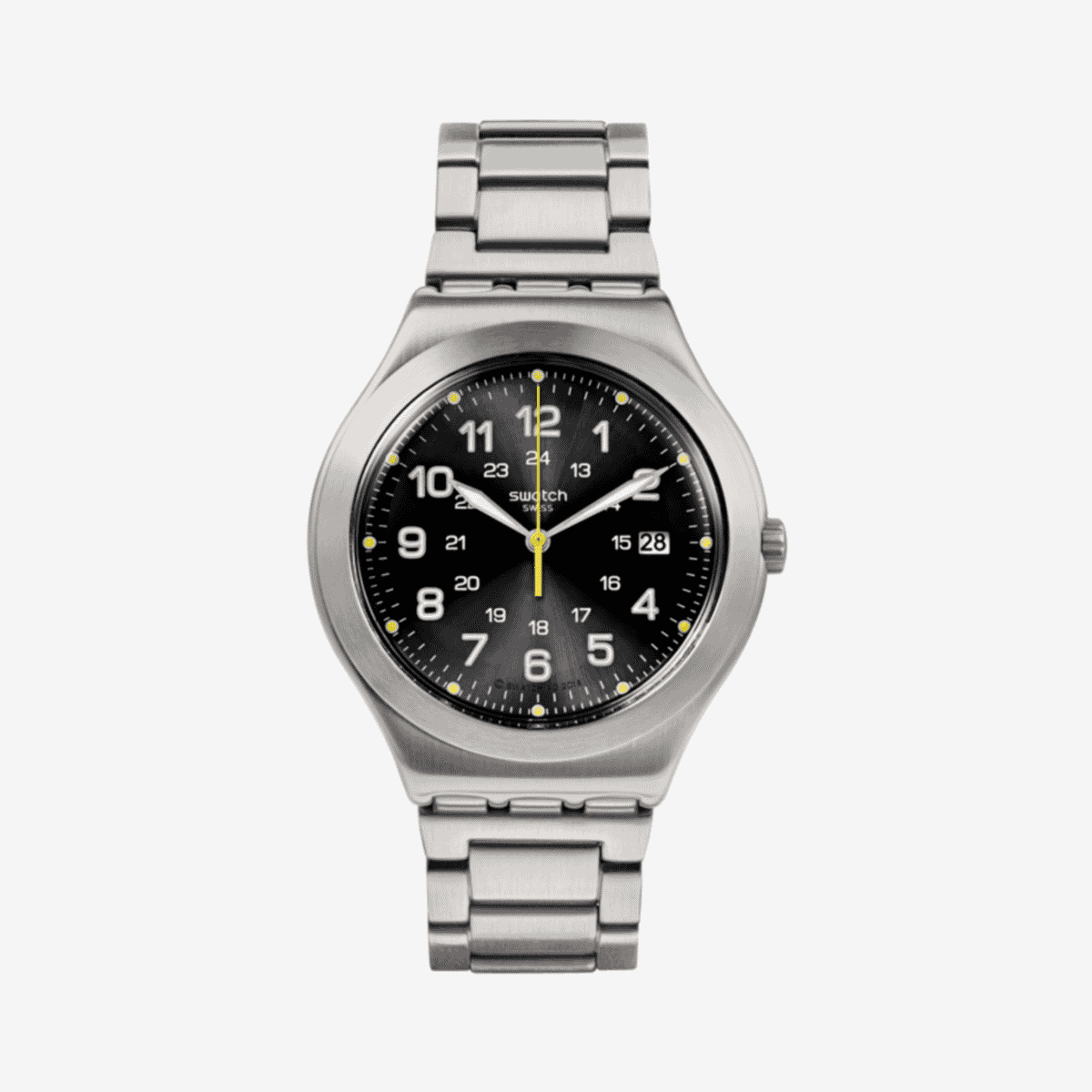 Reloj Swatch Happy Joe Lime con esfera negra y brazalete de acero - YWS439GC